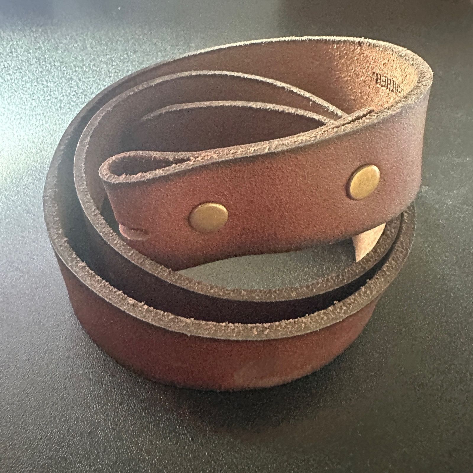 Vintage Brown Genuine Leather Belt Strap Width 1.5 inches Size 34 Size ONE SIZE - 1 Thumbnail