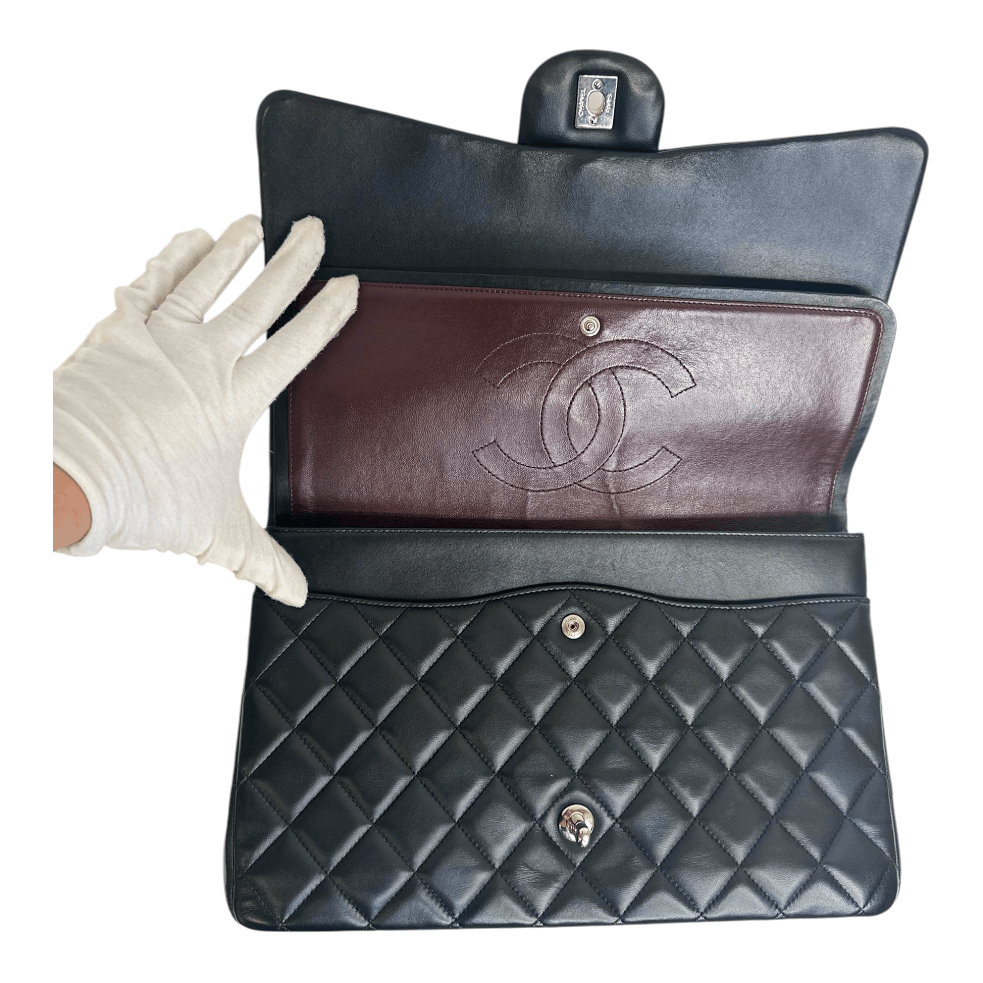 Chanel Chanel Black Lambskin Quilted Maxi Double Flap Size ONE SIZE - 6 Thumbnail