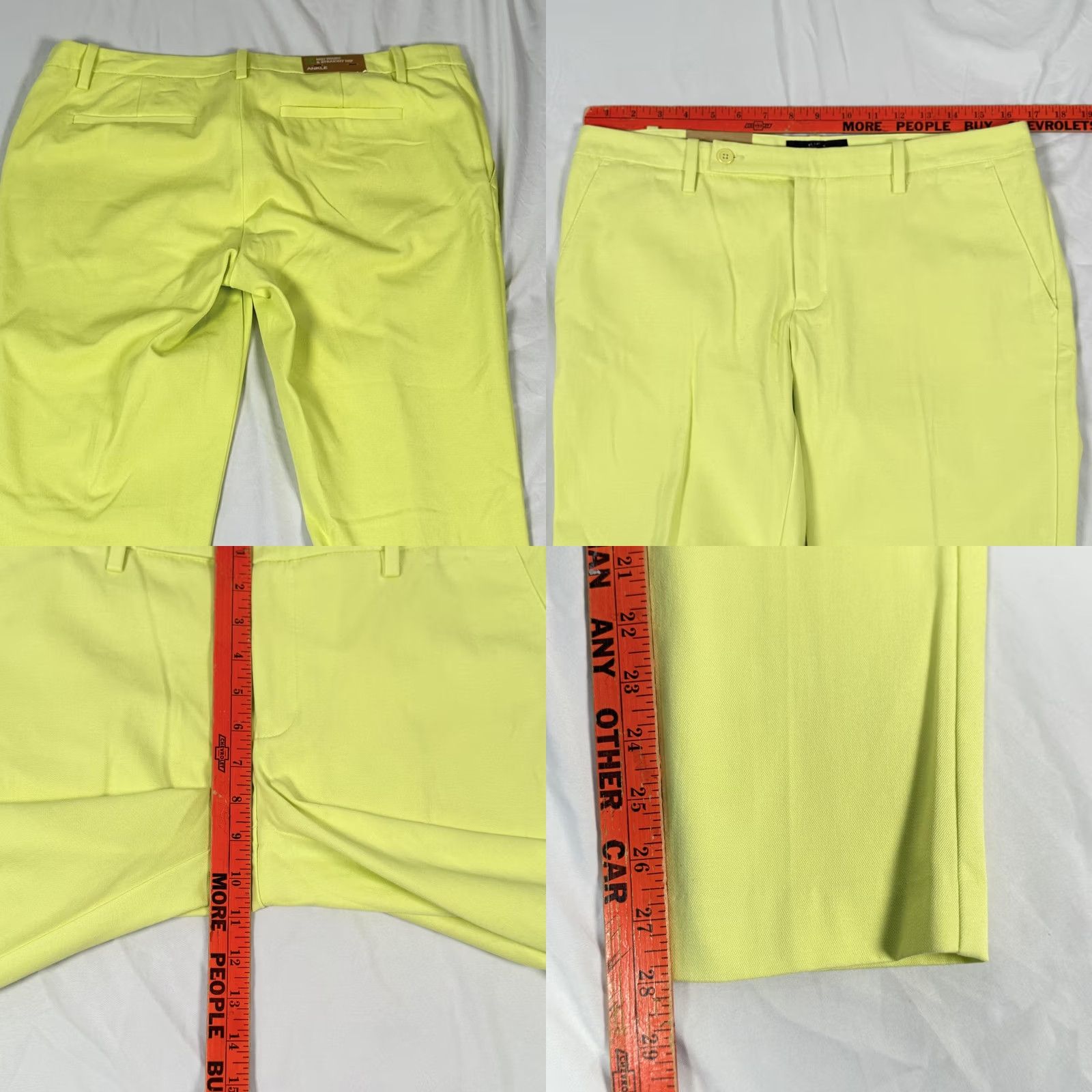 Mossimo Mossimo Pants Womens 8 Yellow Mid Waist Straight Ankle Stretch Chino Size 30" / US 8 / IT 44 - 8 Thumbnail