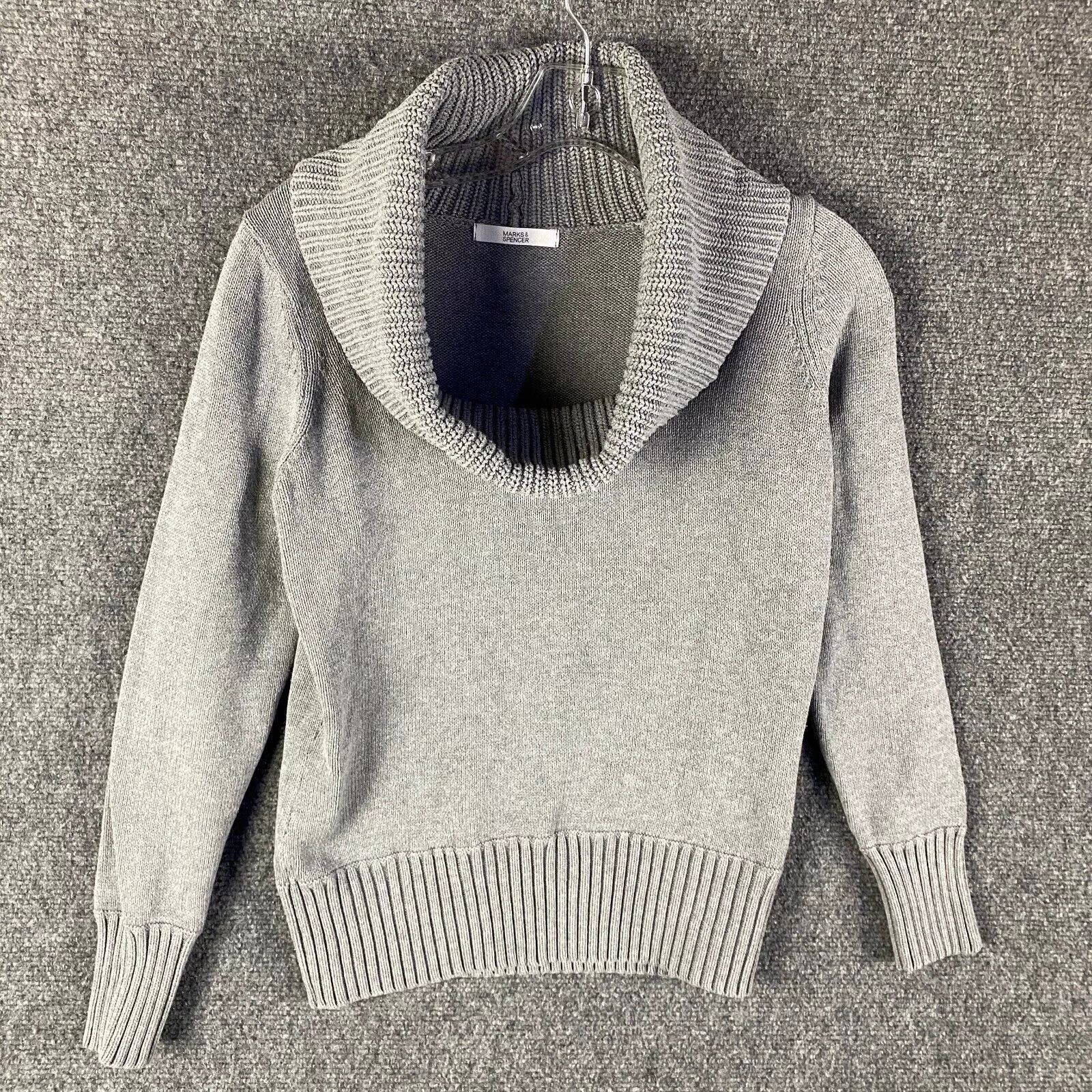 Marks & Spencer Marks & Spenser Sweater Women's 10 UK Gray Cowl Neck Knit Size L / US 10 / IT 46 - 1 Thumbnail