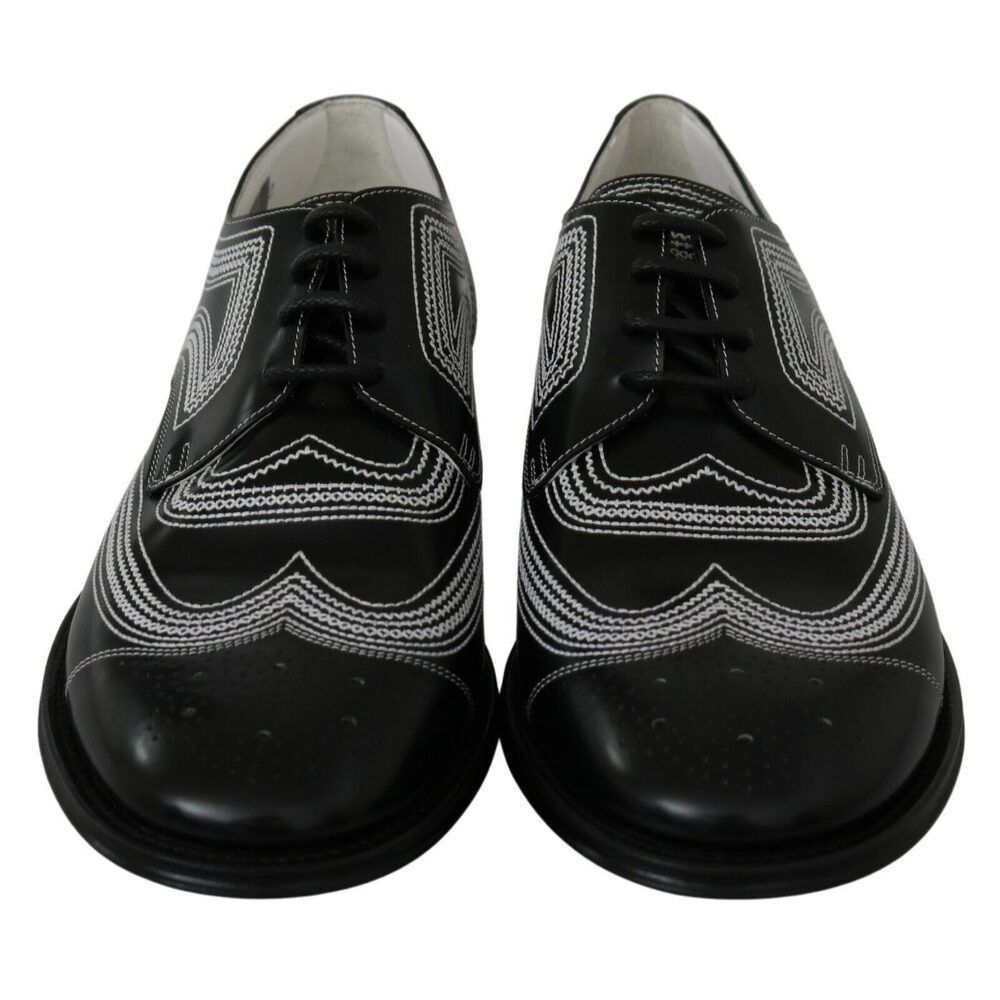 Dolce & Gabbana Dolce & Gabbana Elegant Black and White Derby Shoes Size US 11 / EU 44 - 5 Thumbnail