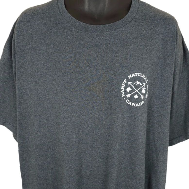 Vintage Banff National Park T Shirt Mens 3XL Gray Rocky Mountains Canada Rockies Nature Tour Travel Souvenir Vintage: No (but avoid N/A) Size US XXL / EU 58 / 5 - 2 Thumbnail