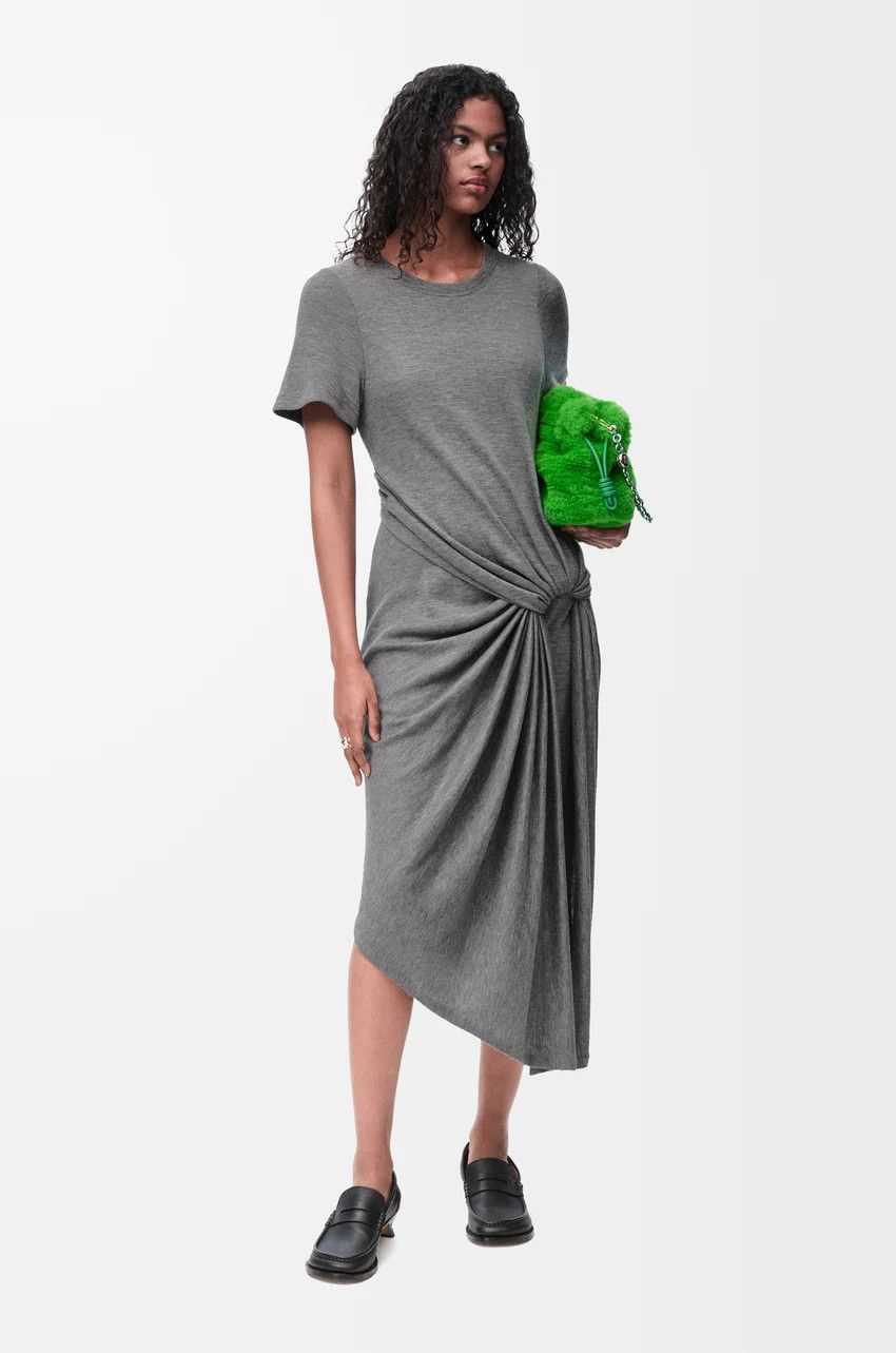 Loewe o1loc1c0525 Draped Dress In Stretch in Grey Size XS / US 0-2 / IT 36-38 - 2 Thumbnail