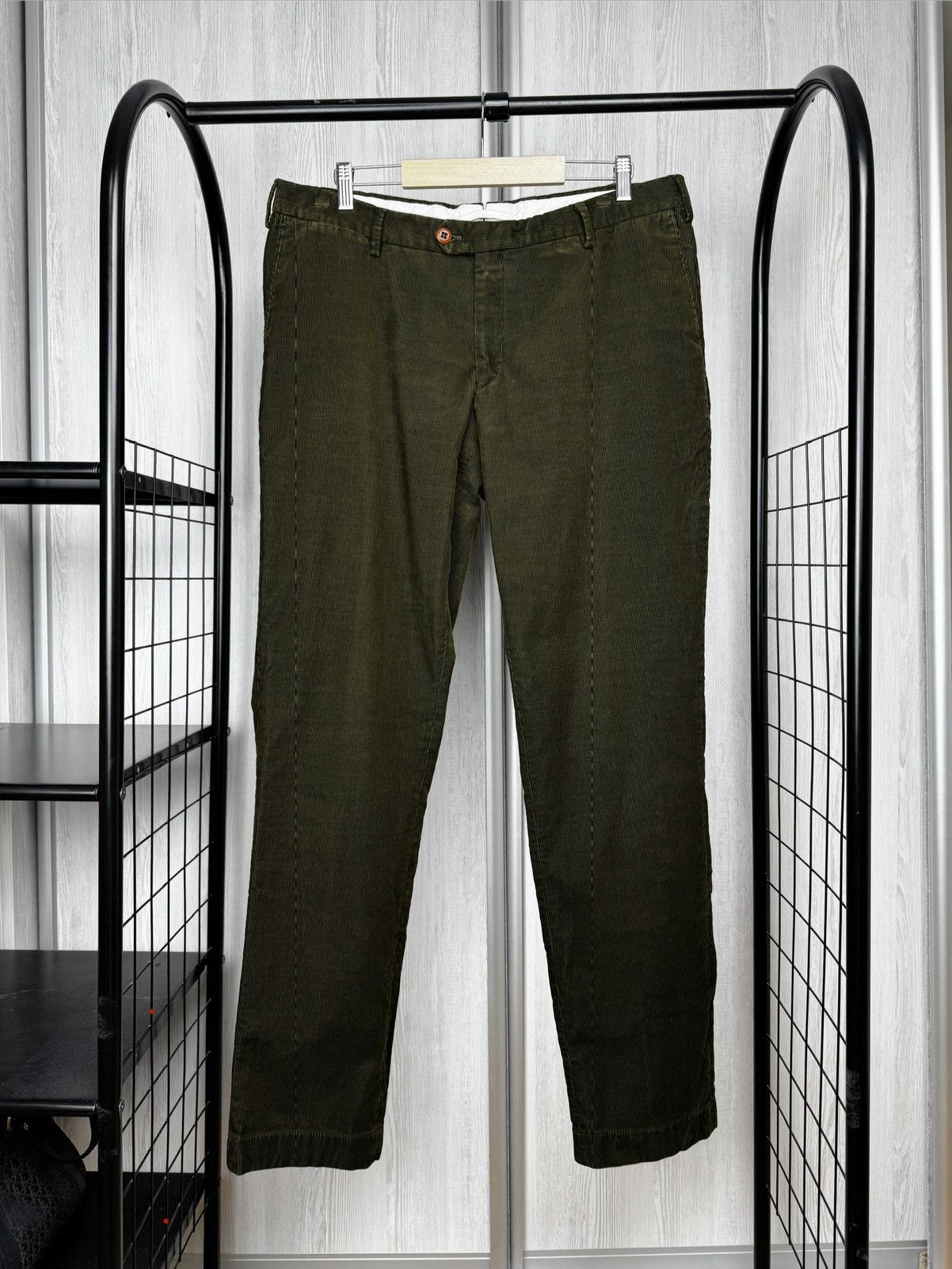 Other Pelikamo Zurich Khaki Green Corduroy casual tailored pants Size US 36 / EU 52 - 1 Thumbnail
