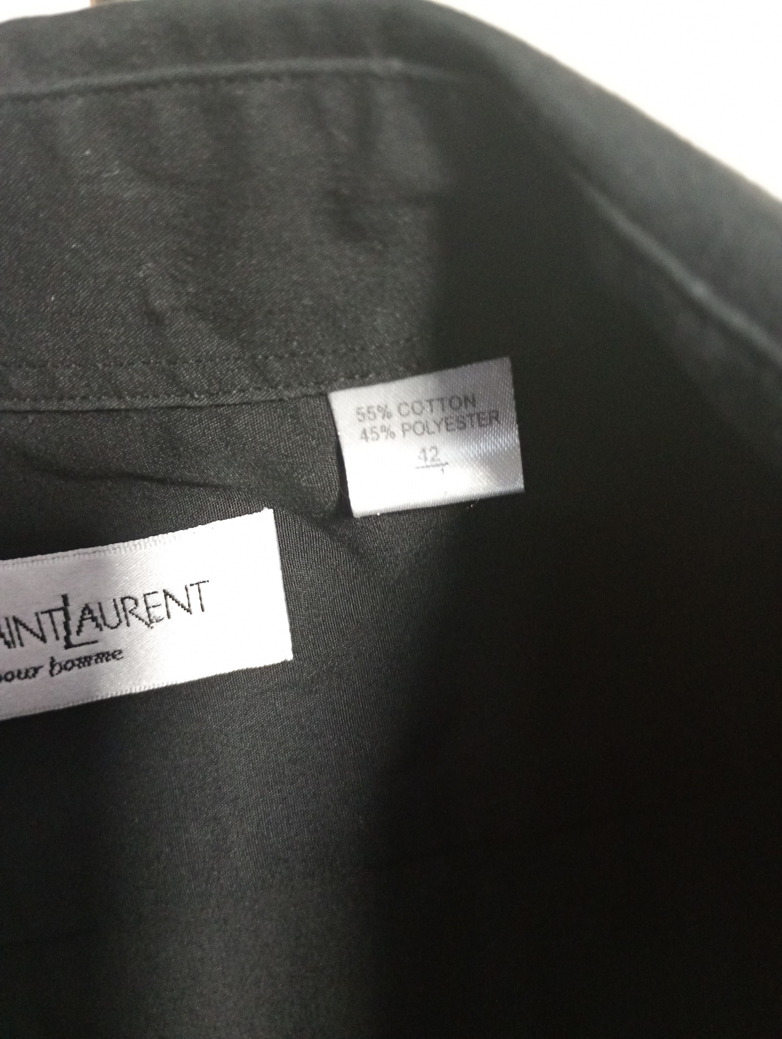 Designer × Yves Saint Laurent YSL Pour Homme Black Shirt Size US XL / EU 56 / 4 - 8 Thumbnail