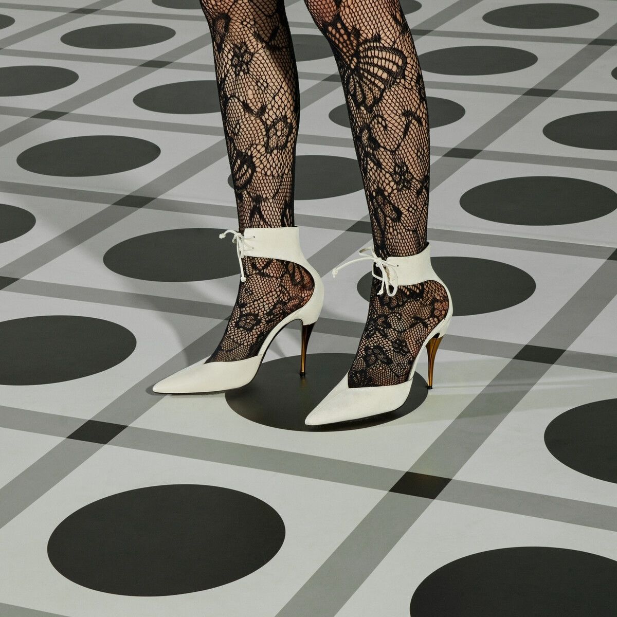 Gucci o1s1wg110225 Women's High Heel Pumps With Ankle Cuff White Size US 11 / IT 41 - 3 Thumbnail