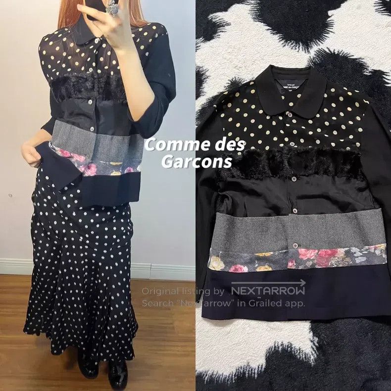 Comme des Garcons Comme Des Garcons Mixed material patchwork cardigan top Size M / US 6-8 / IT 42-44 - 1 Thumbnail