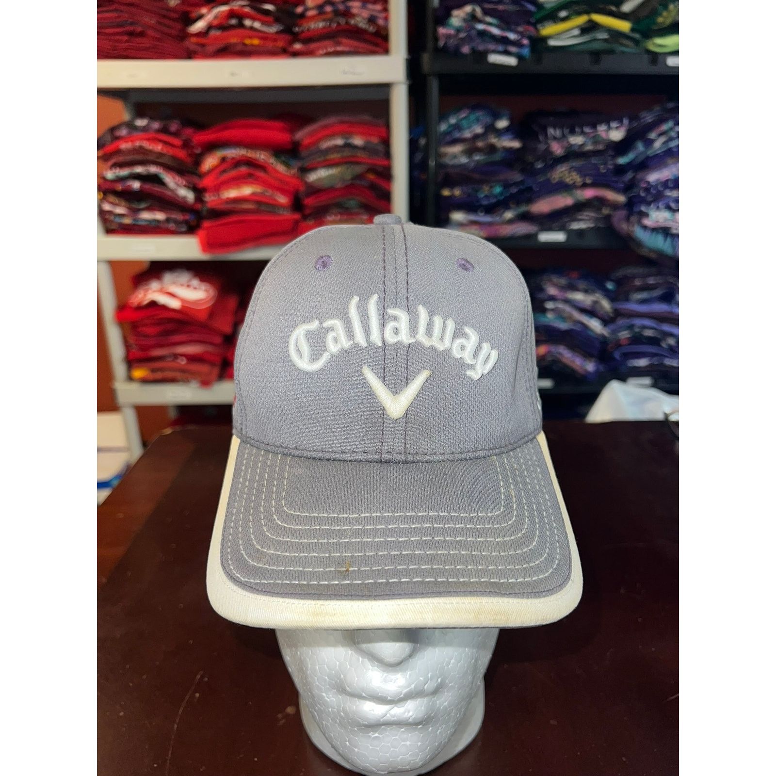 Callaway Callaway Gray Golf Hat Razr Odyssey Hex Black Tour Yellowed Size ONE SIZE - 1 Thumbnail