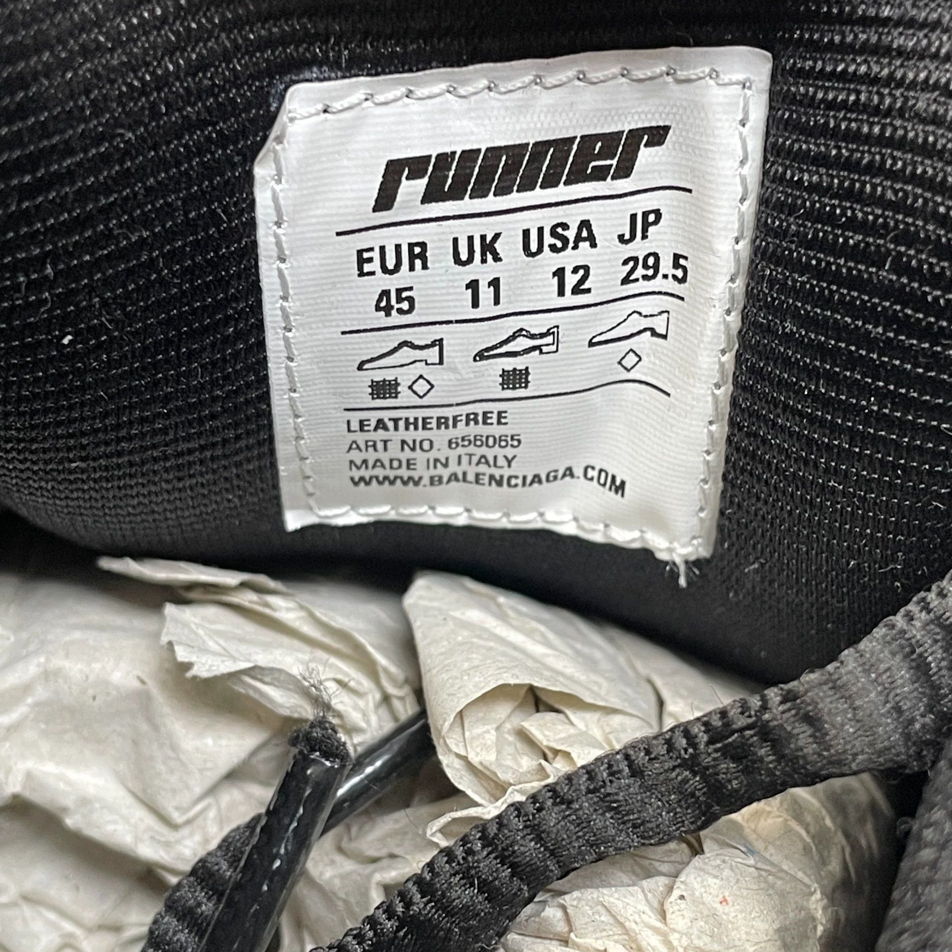 Balenciaga Balenciaga Runner Mesh Low Top Men's Black Sneakers Size US 12 / EU 45 - 8 Thumbnail