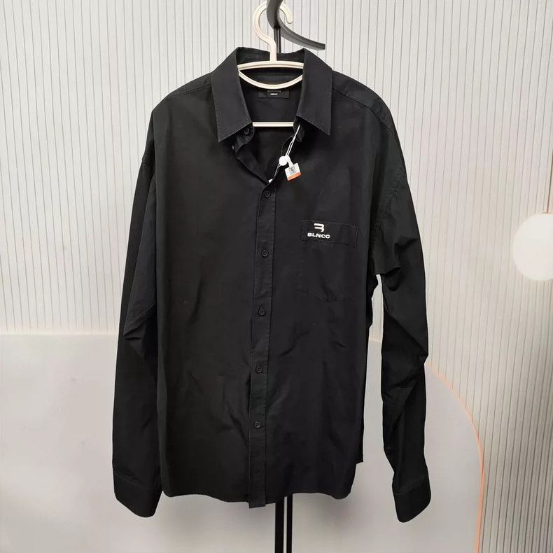 Balenciaga size 37 Men's shirt black