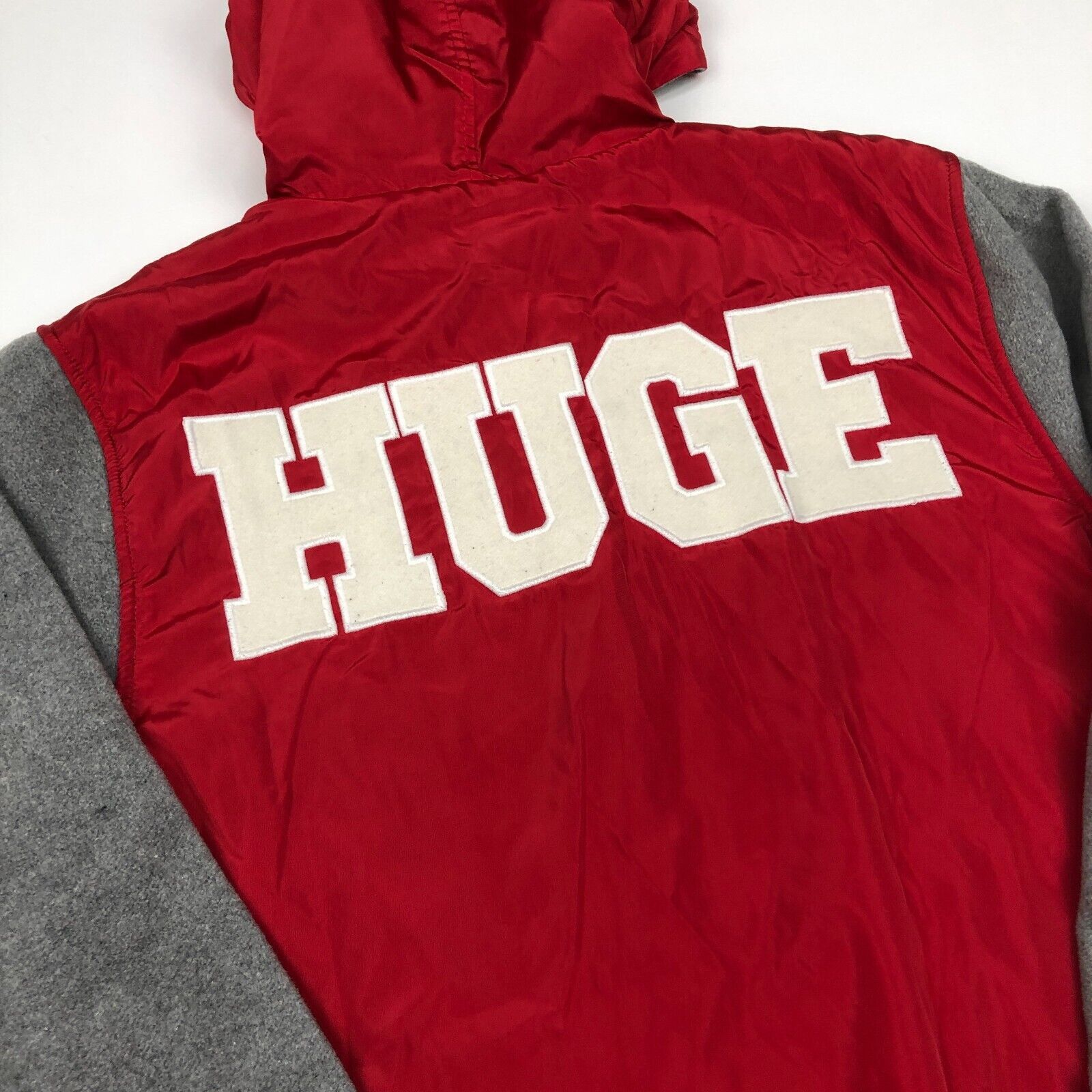 The Hundreds The Hundreds Red Gray Varsity Hooded Jacket Coat Large L Size US L / EU 52-54 / 3 - 6 Thumbnail