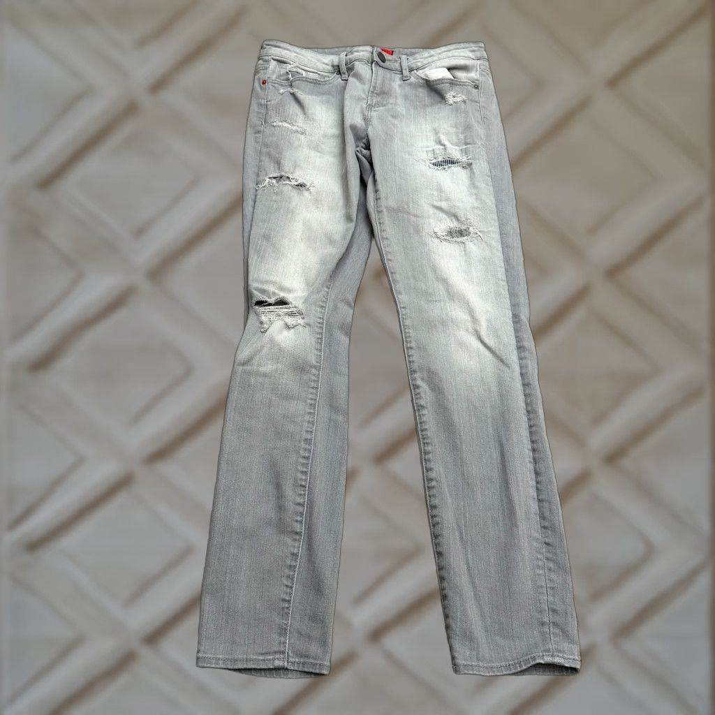 Vintage Articles of Society Skinny Jeans Womens 27 Gray Mid Rise Distressed Regular Fit Size 27" / US 4 / IT 40 - 1 Thumbnail