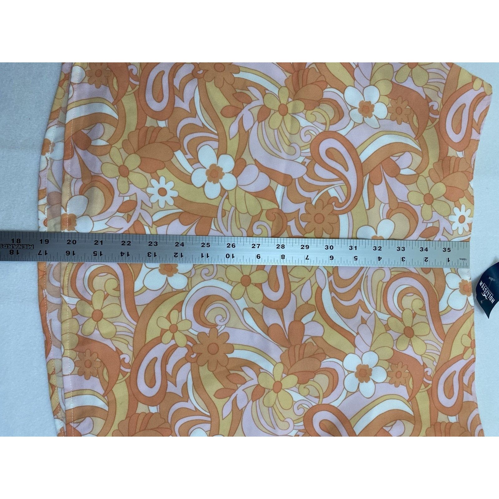 Hollister Hollister Women's Large Orange Floral High-rise Mini Skirt Size 32" / US 10 / IT 46 - 3 Thumbnail