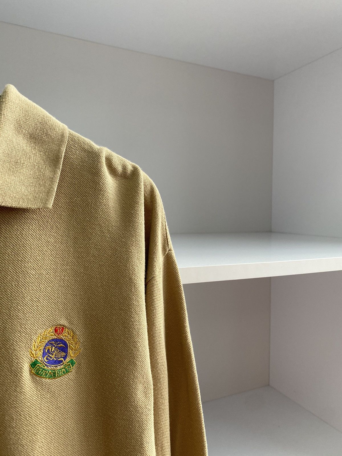 Burberry × Designer × Vintage Vintage Burberry Long Sleeve Rugby Beige Shirt Size US XL / EU 56 / 4 - 11 Thumbnail