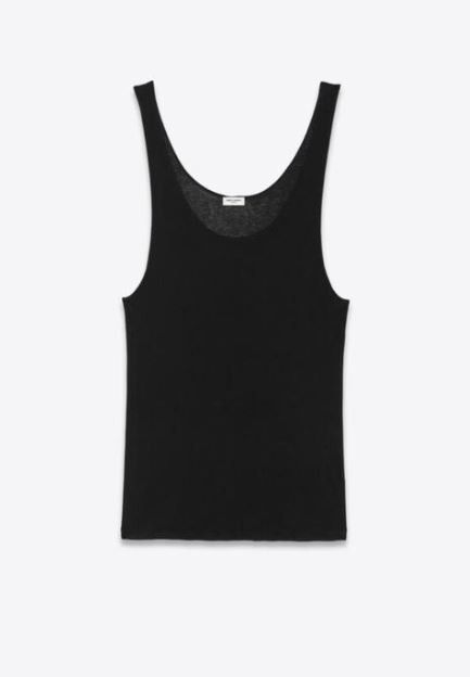 image of Saint Laurent Paris Oc11Z0124 Tank Top In Jersey In Black, Men's (Size Small)