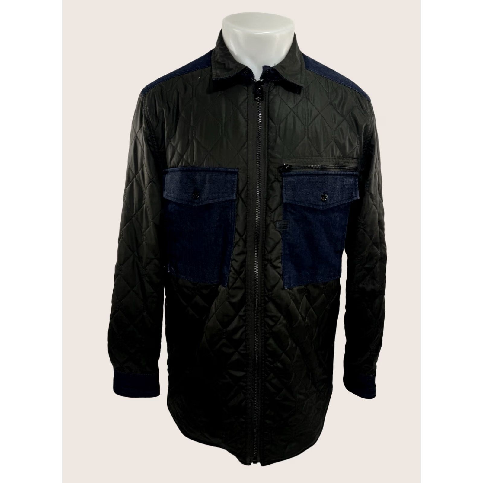 G-Star G-STAR RAW Jacket Quilted Denim TRIM L Dark Olive / Blue Mens Size US L / EU 52-54 / 3 - 1 Thumbnail