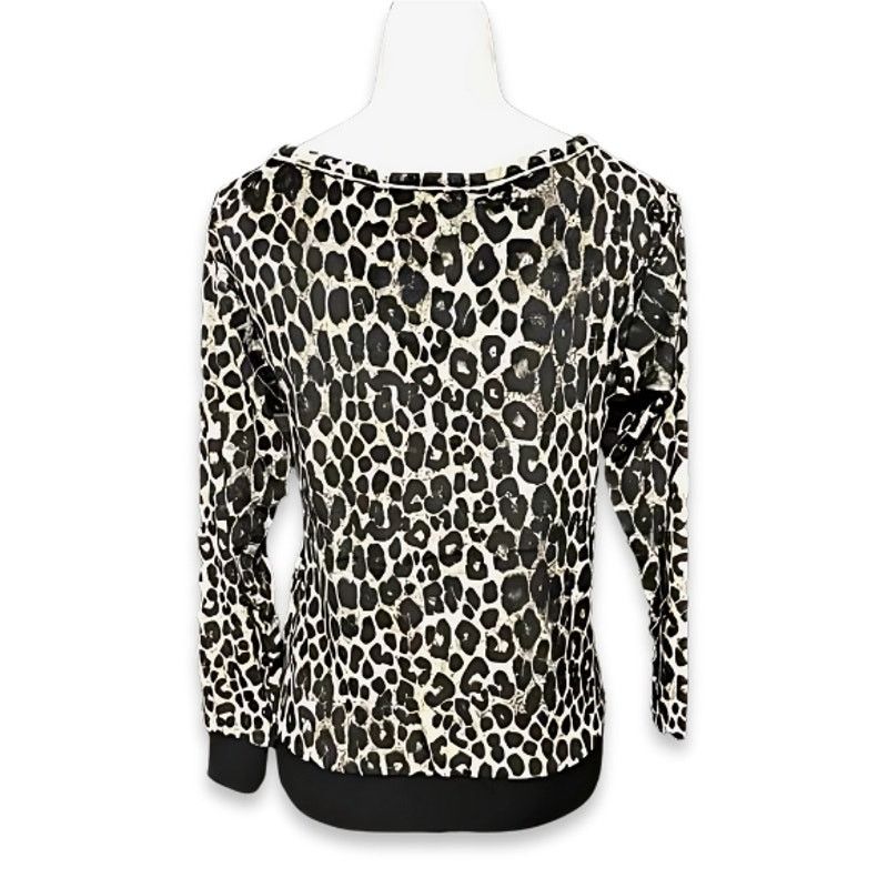 Michael Kors Michael Kors Top Velour Cheetah Print Black/Brown XXS NWT Size XXS / US 00 / IT 34 - 6 Thumbnail