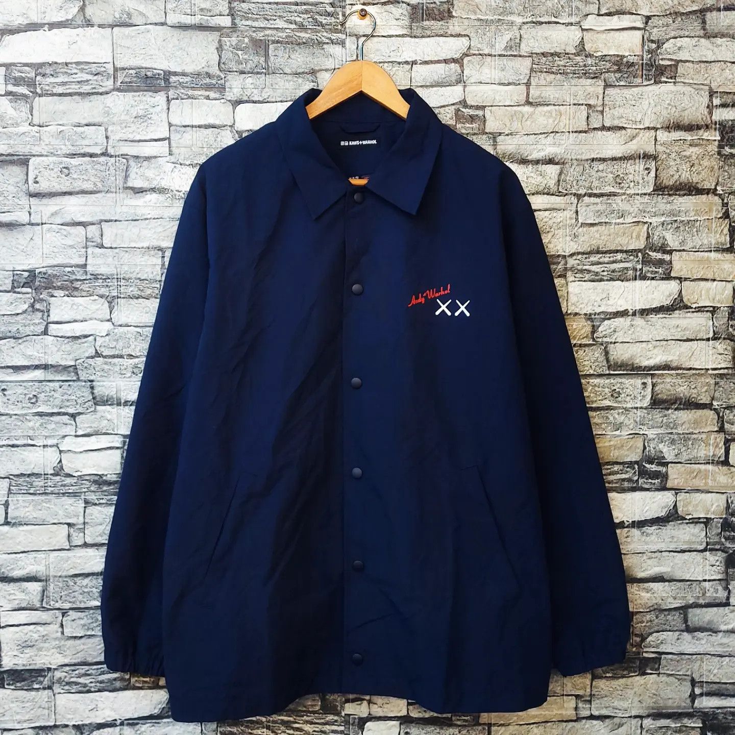 Andy Warhol × Kaws × Uniqlo UNIQLO X KAWS X Andy Warhol Coach Jacket Navy Size US XL / EU 56 / 4 - 2 Thumbnail