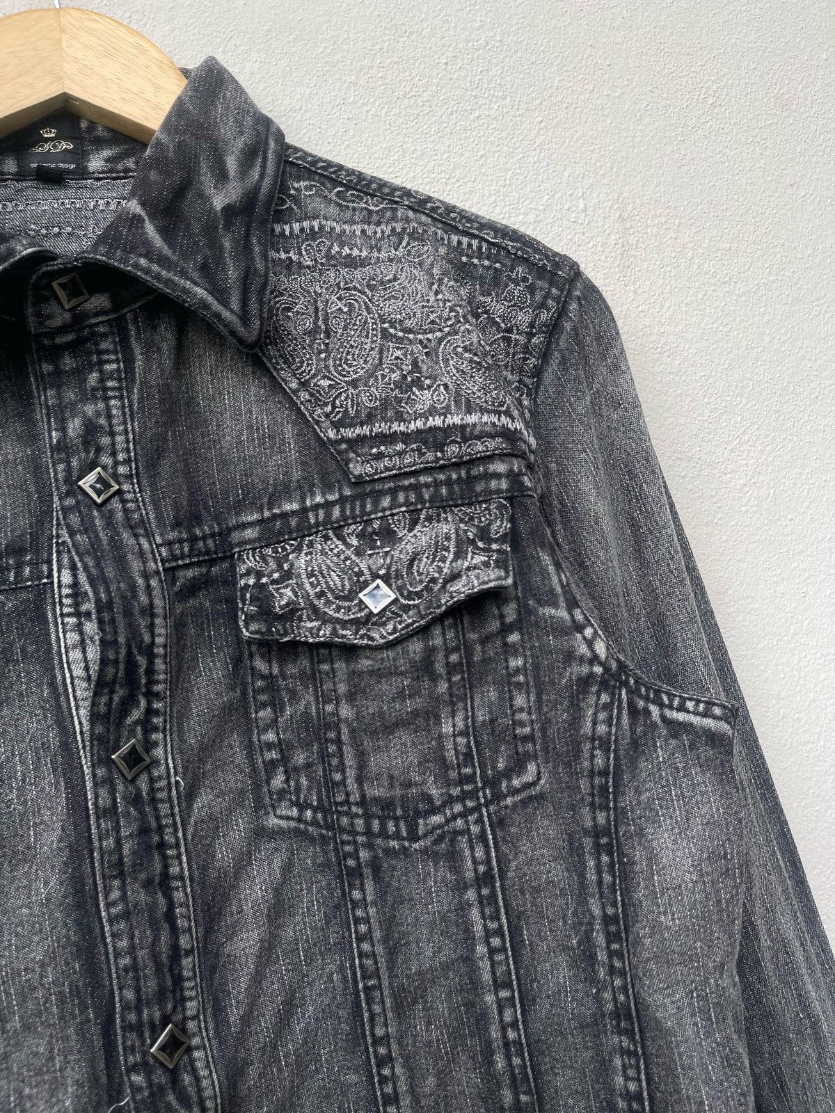 If Six Was Nine × Japanese Brand × Le Grande Bleu (L.G.B.) Semantic Design Wash Denim Western Shirt Size US S / EU 44-46 / 1 - 8 Thumbnail
