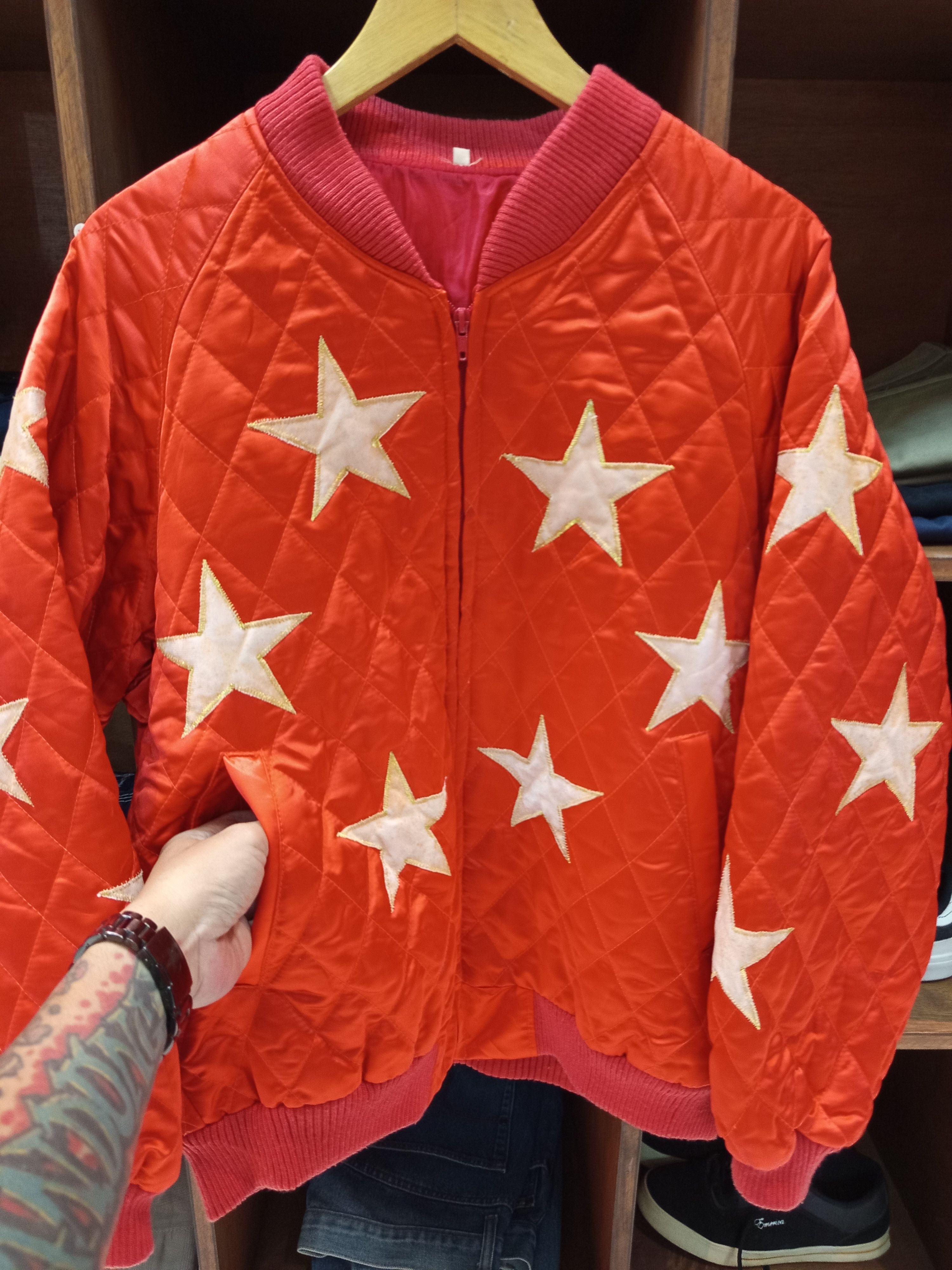 Vintage 1960s Quilted Star Bomber Jacket Size US L / EU 52-54 / 3 - 6 Thumbnail