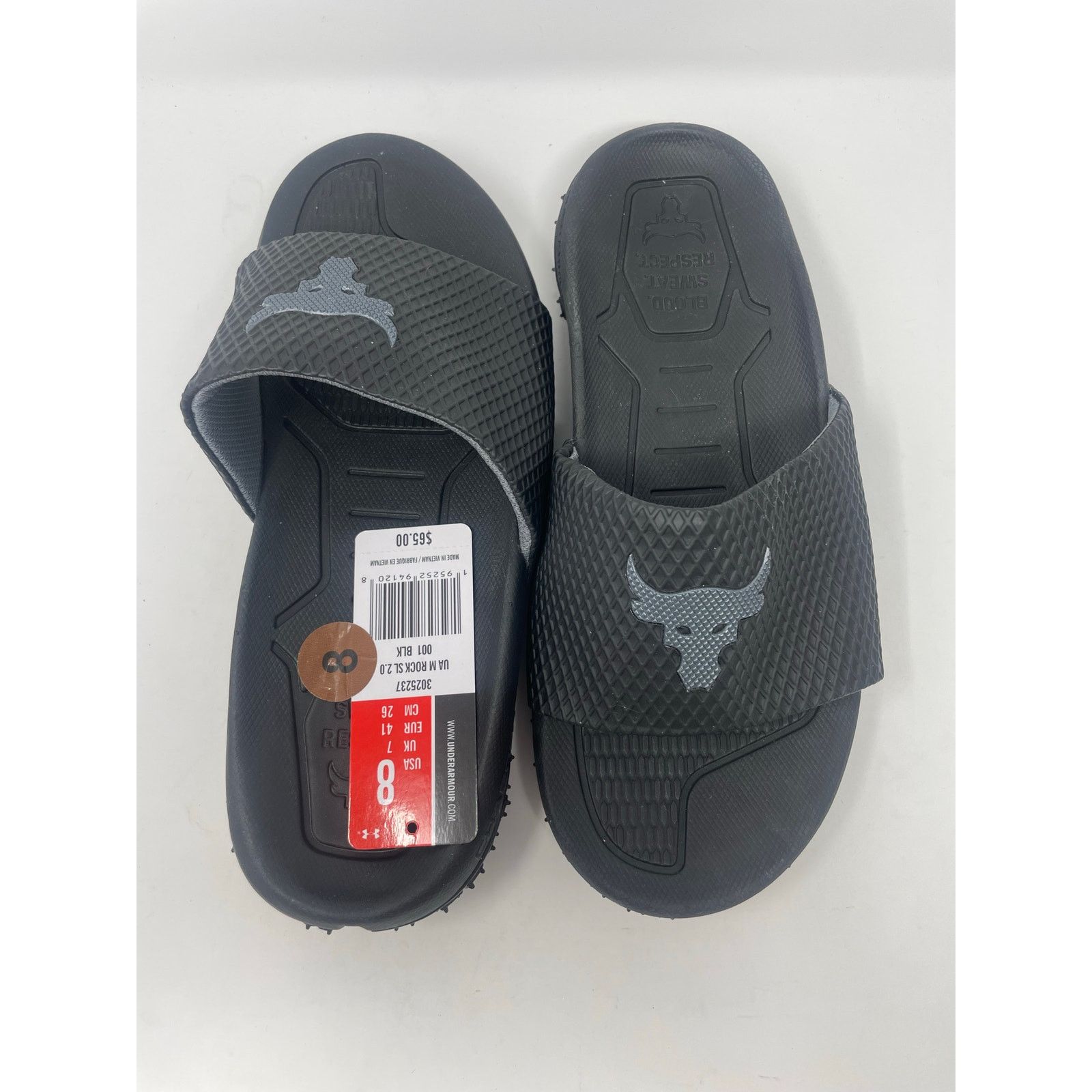 Under Armour Under Armour UA Project Rock SL 2.0 Black Slides Mens Size 8 Size US 8 / EU 41 - 8 Thumbnail