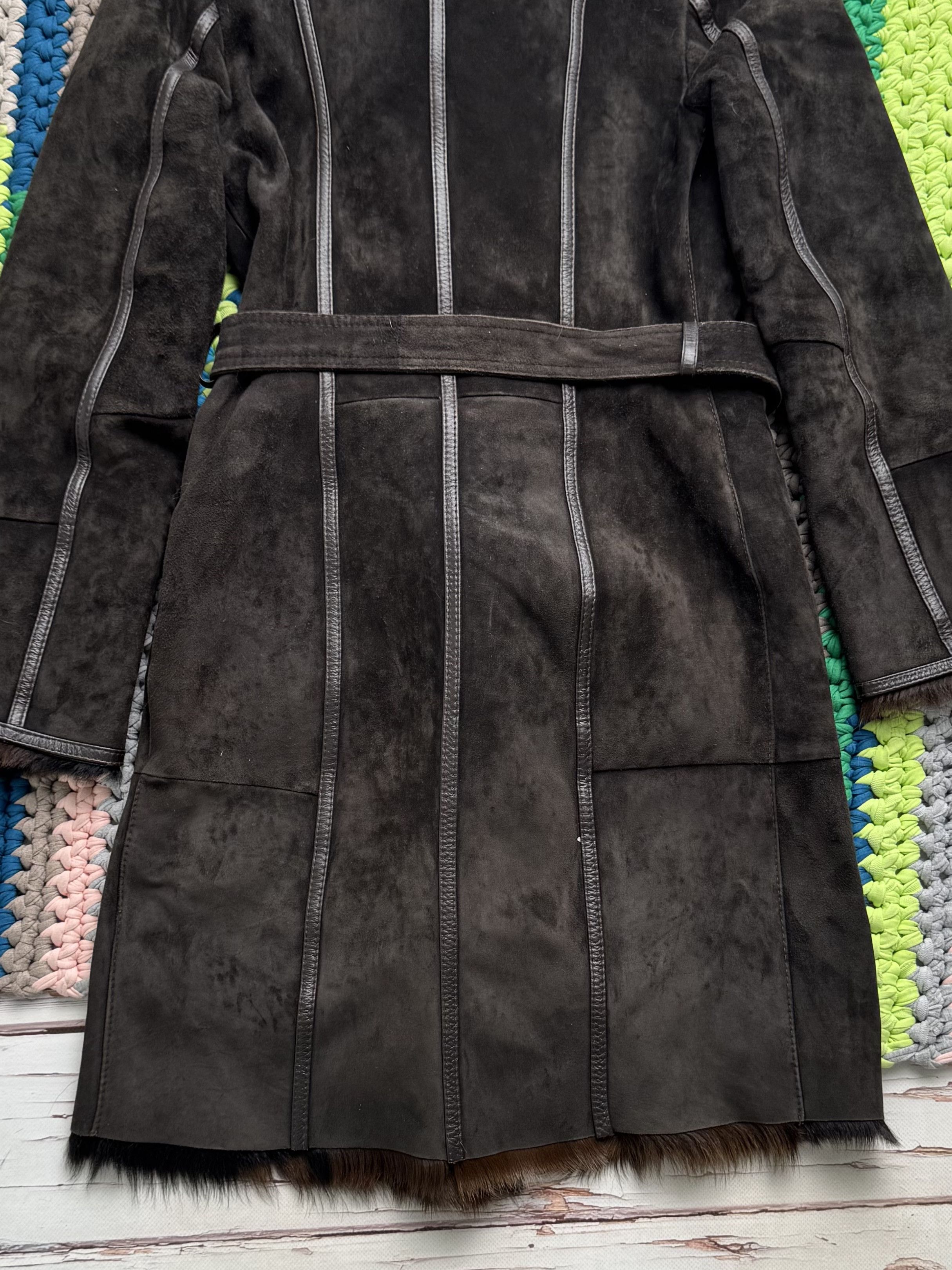 Vintage Vintage Real Leather&Fur Coat With Belt (D15)(D10) Size S / US 4 / IT 40 - 14 Thumbnail