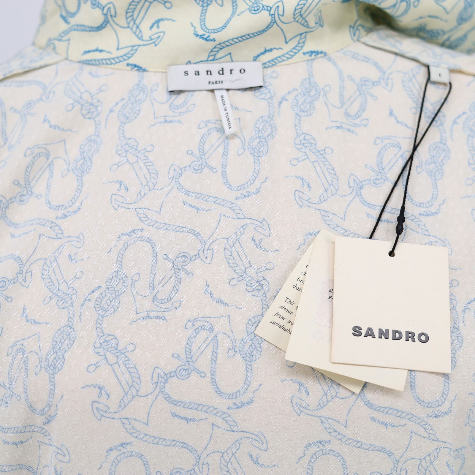 Sandro Sandro Paris Women Ecru Viscose Blouse Size 1 / Small Size S / US 4 / IT 40 - 7 Thumbnail