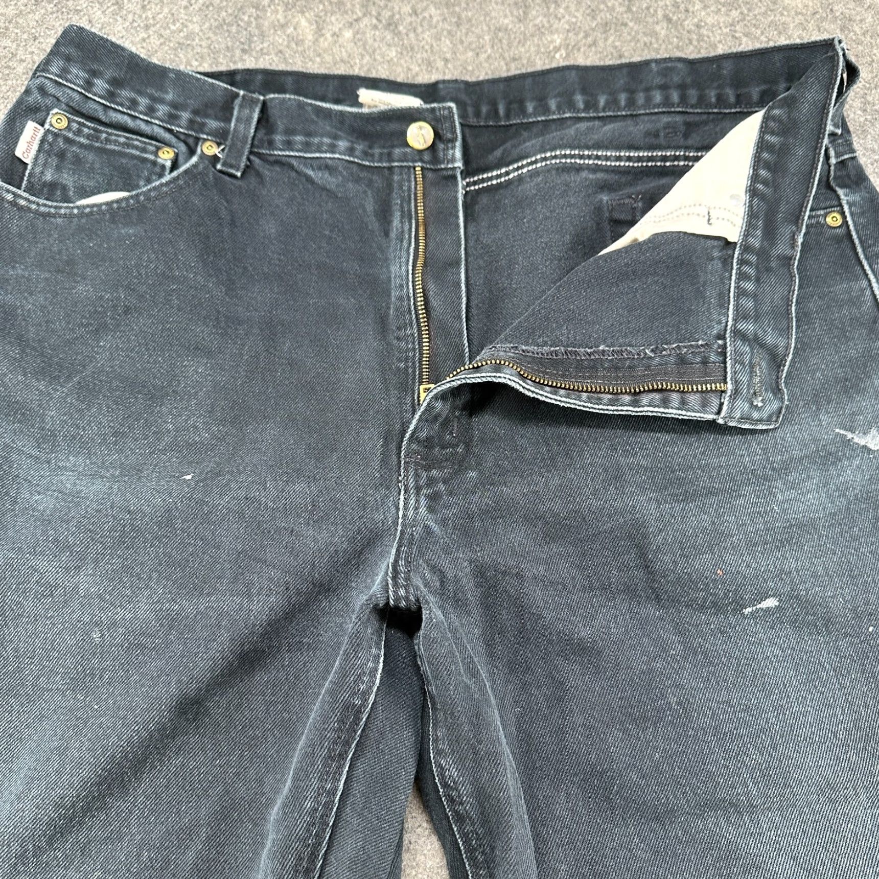 Carhartt Carhartt Jeans Mens 42x34 Black Carpenter Relaxed Dark Wash Denim B161 Size US 42 / EU 58 - 2 Thumbnail