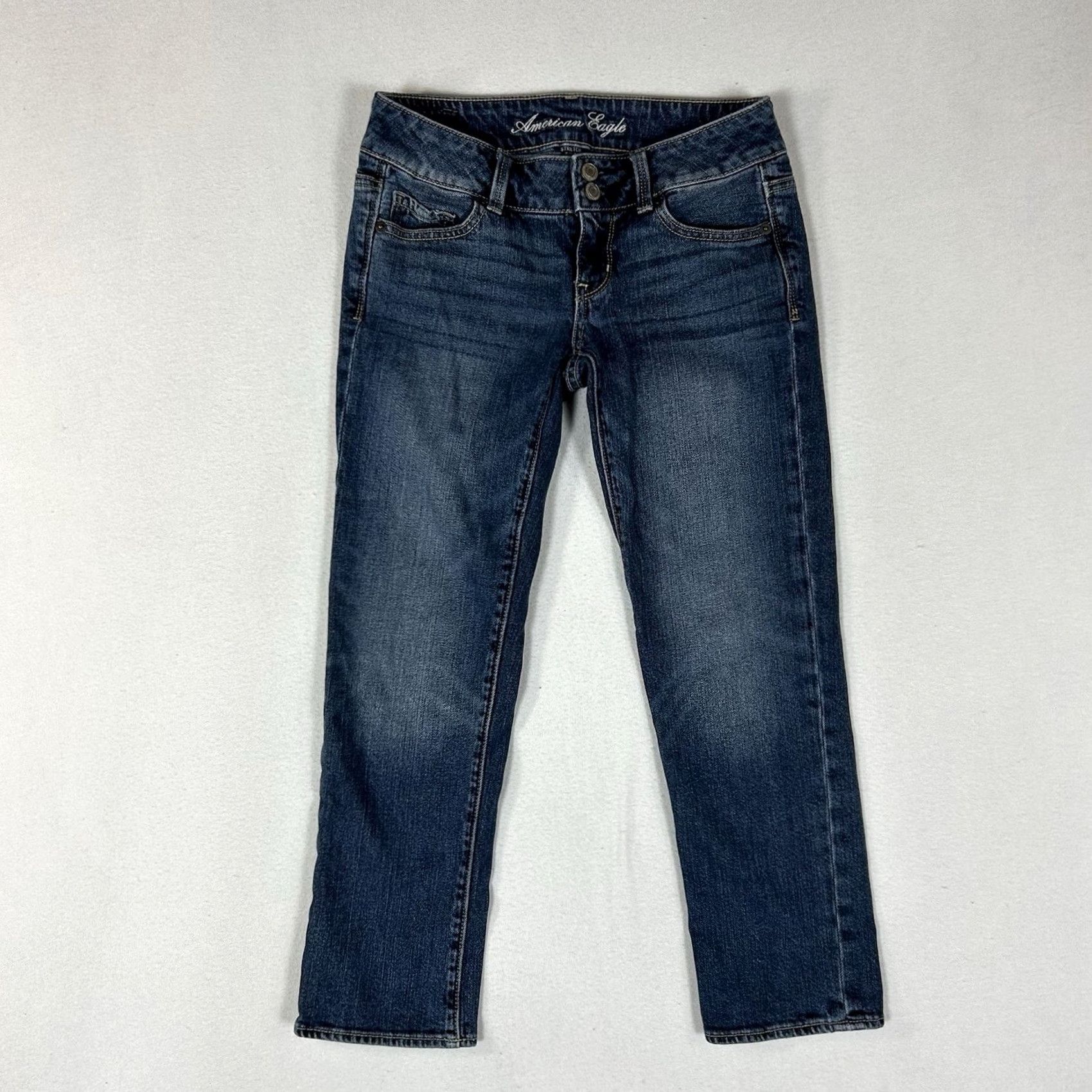 American Eagle Outfitters VINTAGE American Eagle Artist Crop Jeans Womens Size 0 Regular Medium Wash AEO Size 25" / US 0 / IT 36 - 2 Thumbnail