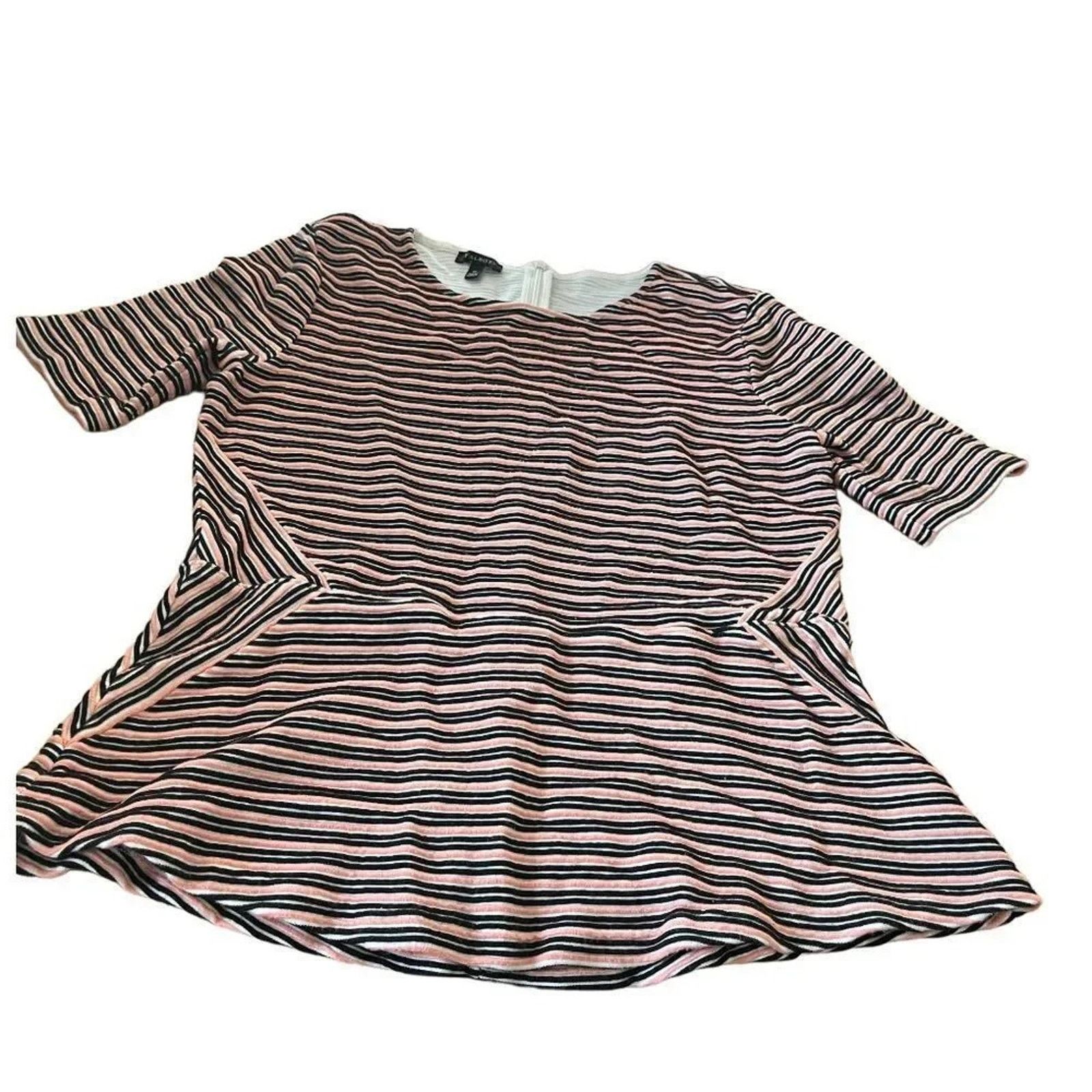 Talbots Talbots peach & black striped peplum top, size medium Size M / US 6-8 / IT 42-44 - 1 Thumbnail