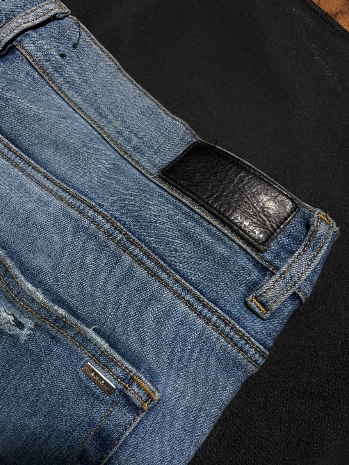 Amiri Amiri MX1 Light Wash Black Patch Jeans - Size 38 Size US 38 / EU 54 - 5 Thumbnail