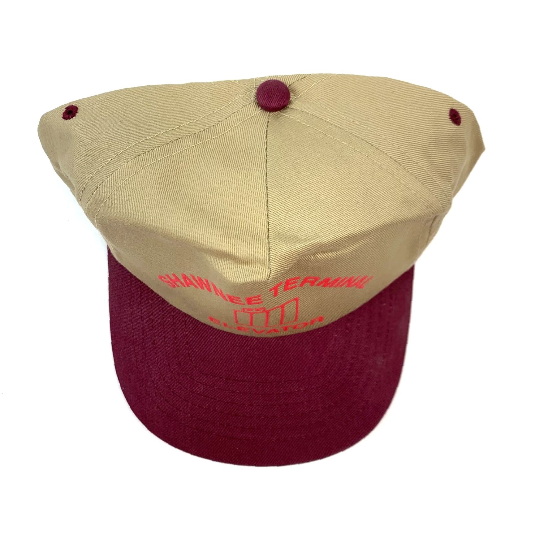 Vintage VINTAGE Four Season's Shawnee Terminal Elevator Brown Maroon Cotton Snapback Trucker Hat Cap Size ONE SIZE - 2 Thumbnail