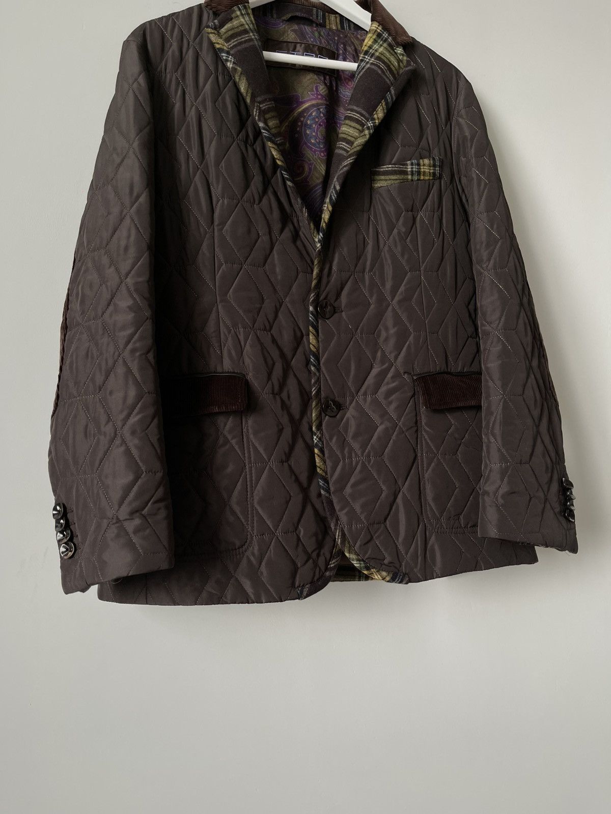 Etro Etro Milano Paisley Brown Quilted Blazer Jacket Coat Size US L / EU 52-54 / 3 - 5 Thumbnail