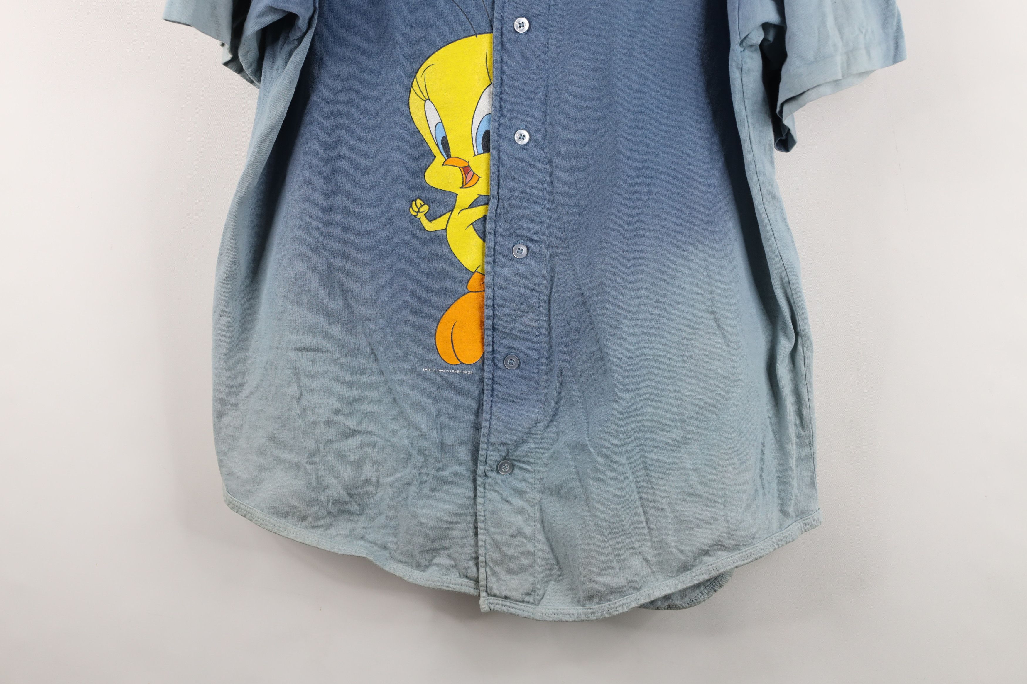Vintage Vintage 90s Looney Tunes Tweety Bird Baseball Jersey Cotton Size US L / EU 52-54 / 3 - 3 Thumbnail
