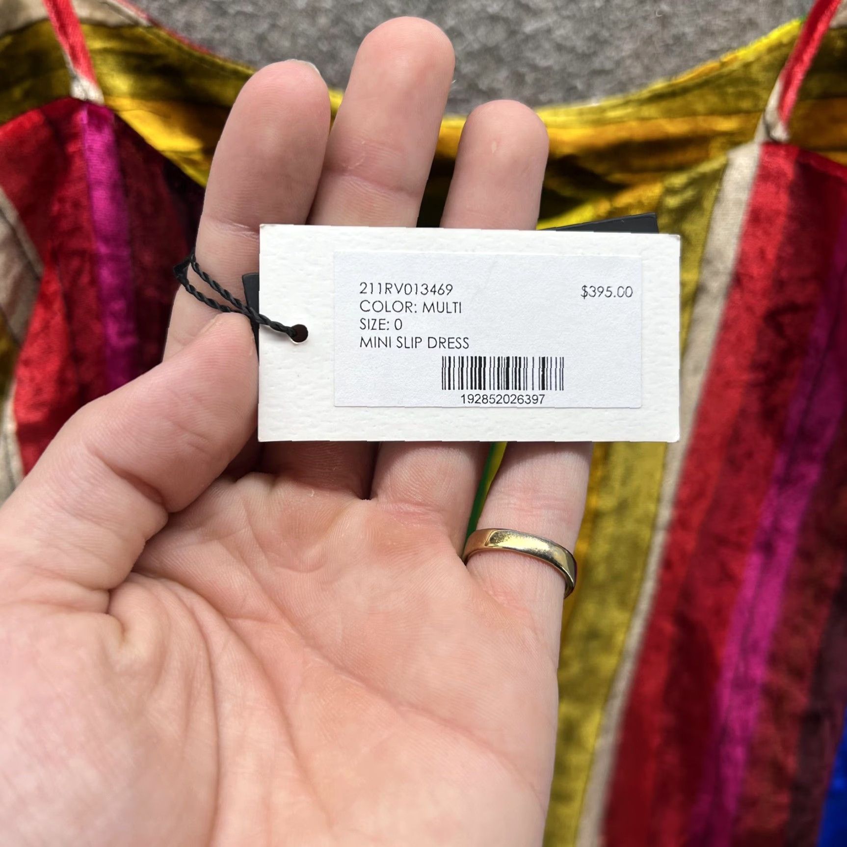 MILLY Milly Dress Womens 0 Multicolor Velvet Rainbow Stripe Scoop Mini Slip Party Dress Size XS / US 0-2 / IT 36-38 - 3 Thumbnail