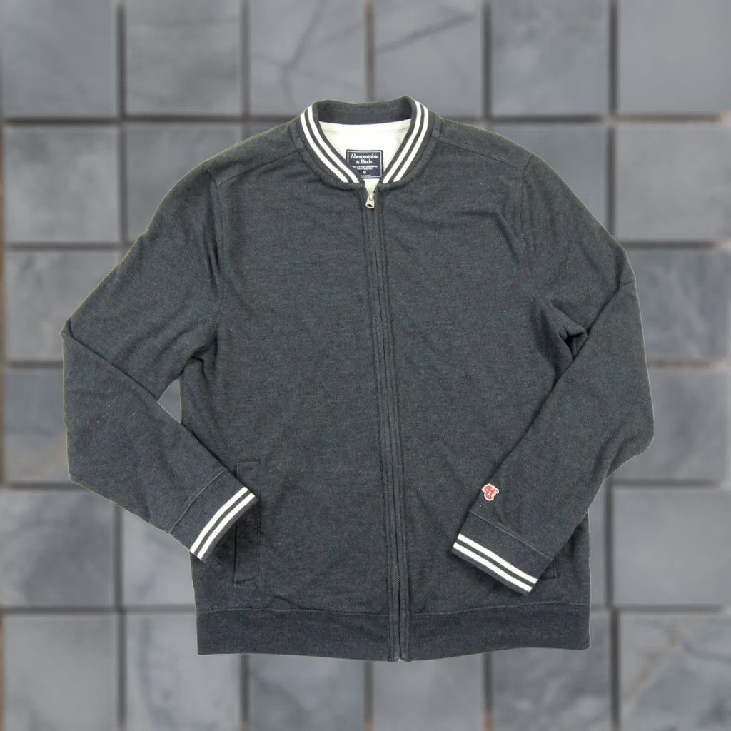 Abercrombie & Fitch Abercrombie & Fitch Bomber Jacket Mens Medium Gray Full Zip Adult Outdoors Size US M / EU 48-50 / 2 - 1 Thumbnail