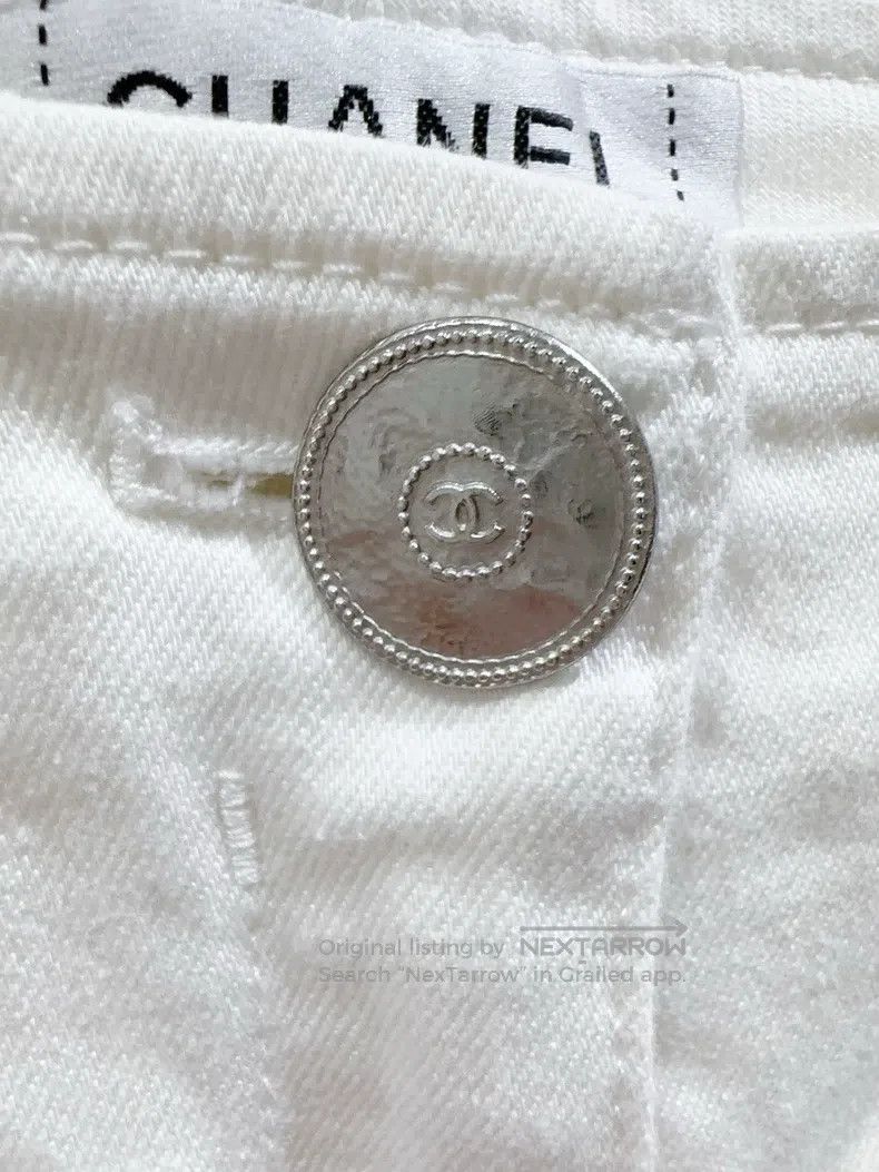 Chanel Chanel 21P white camelia relief jeans Size 42" / US 20 - 3 Thumbnail