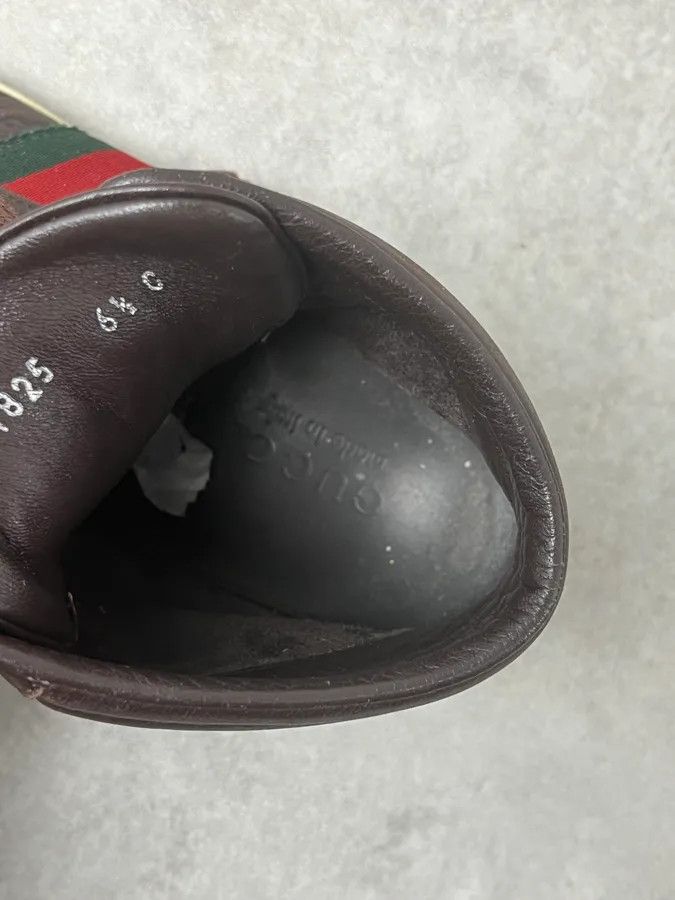 Gucci 2000s Gucci Brown Signature Monogrammed Leather High Sneakers Size US 7 / EU 40 - 8 Thumbnail