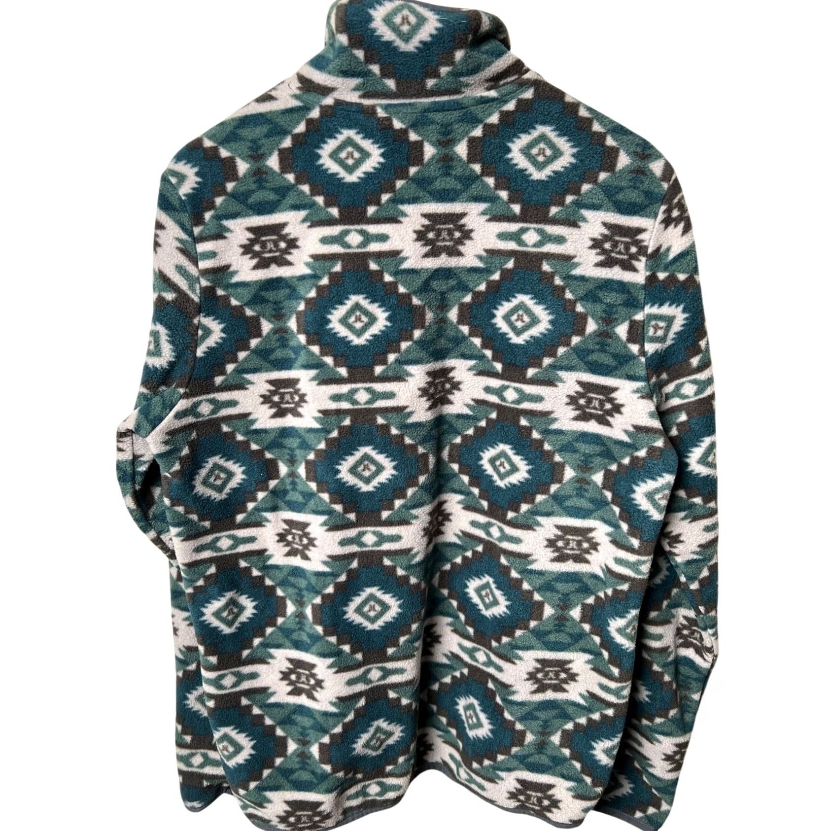 WeSC WESC UNisex Aztec Print Full Zip Fleece Jacket Men's Medium Green Size US M / EU 48-50 / 2 - 2 Thumbnail