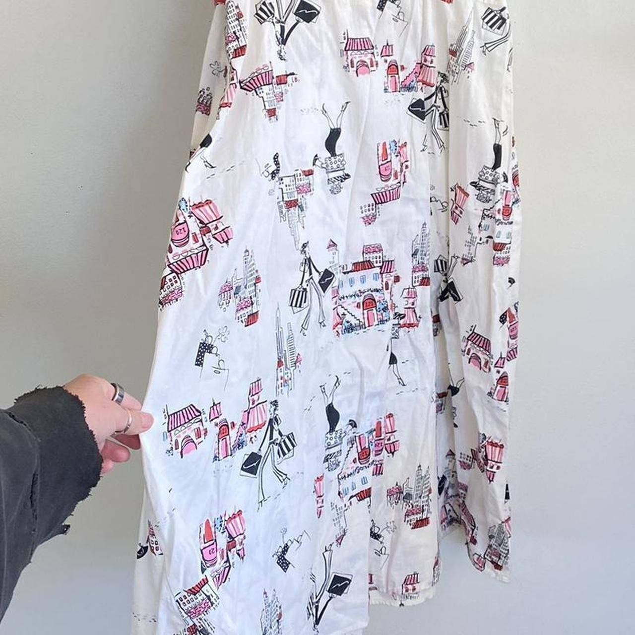 Designer AGB DRESS BYER CALIFORNIA WHITE ABSTRACT NIGHTY DRESS SIZE 6 Size M / US 6-8 / IT 42-44 - 8 Thumbnail