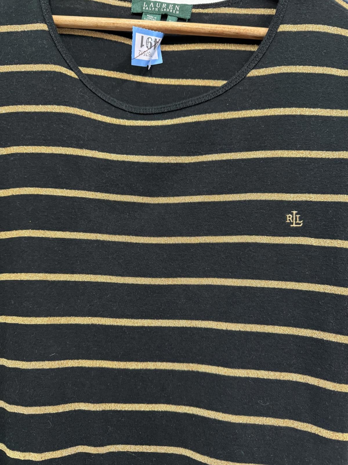 Lauren Ralph Lauren Lauren Ralph Lauren Black and Gold Striped T-Shirt 3X Size US XXL / EU 58 / 5 - 3 Thumbnail