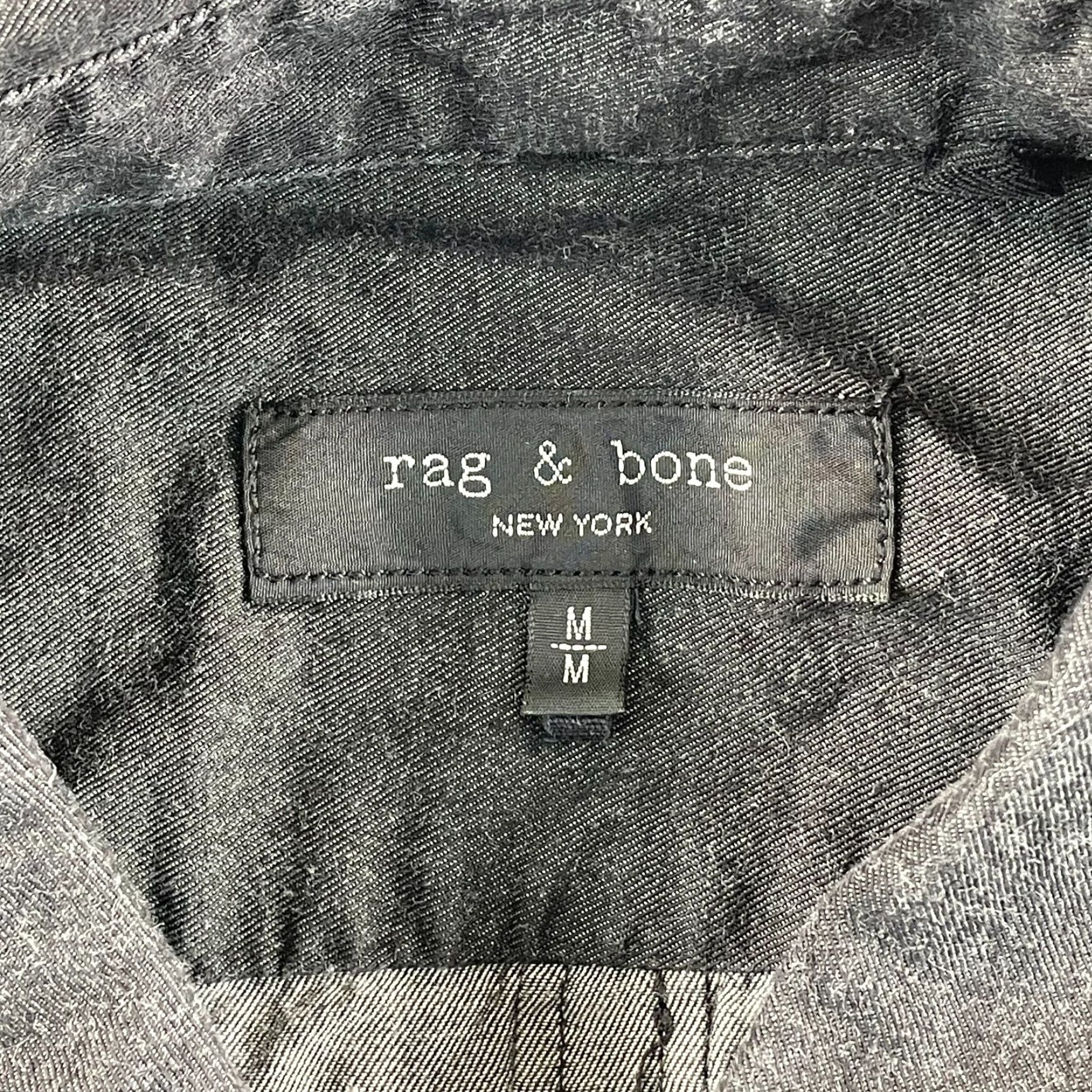 Rag & Bone rag & bone New York Fit 3 Denim Shirt Men Medium Black Oxford LS Button-Up Size US M / EU 48-50 / 2 - 2 Thumbnail