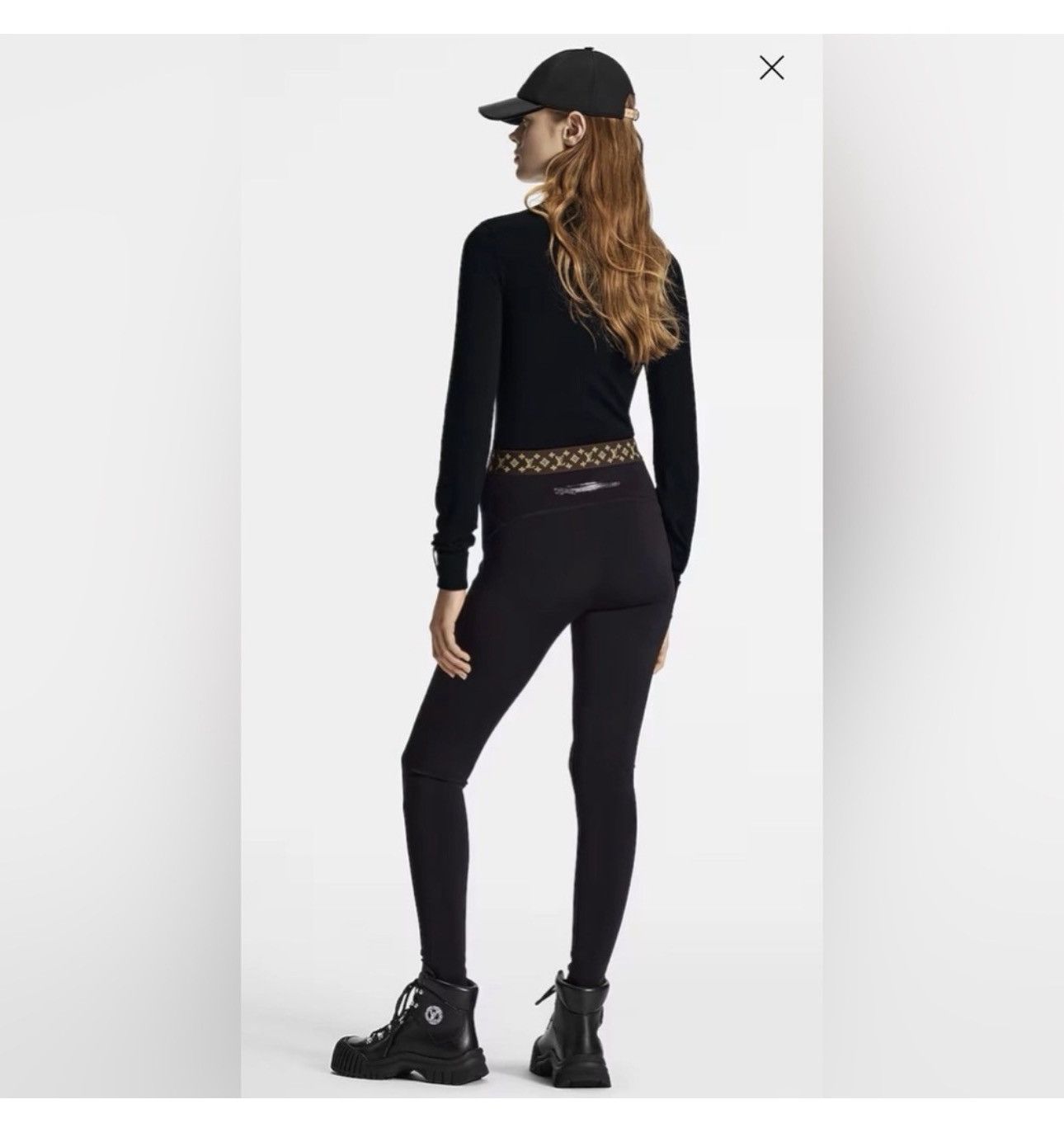 Louis Vuitton Louis Vuitton Monogram Waistband Leggings Black Noir NWT 38 Size 26" / US 2 / IT 38 - 3 Thumbnail