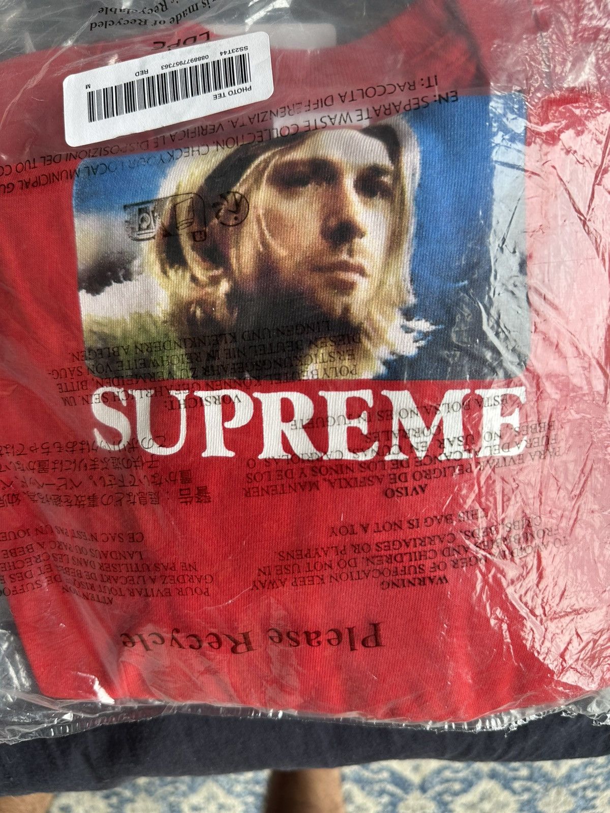 Supreme M Supreme x Diego Maradona photo tee Tshirt red box logo