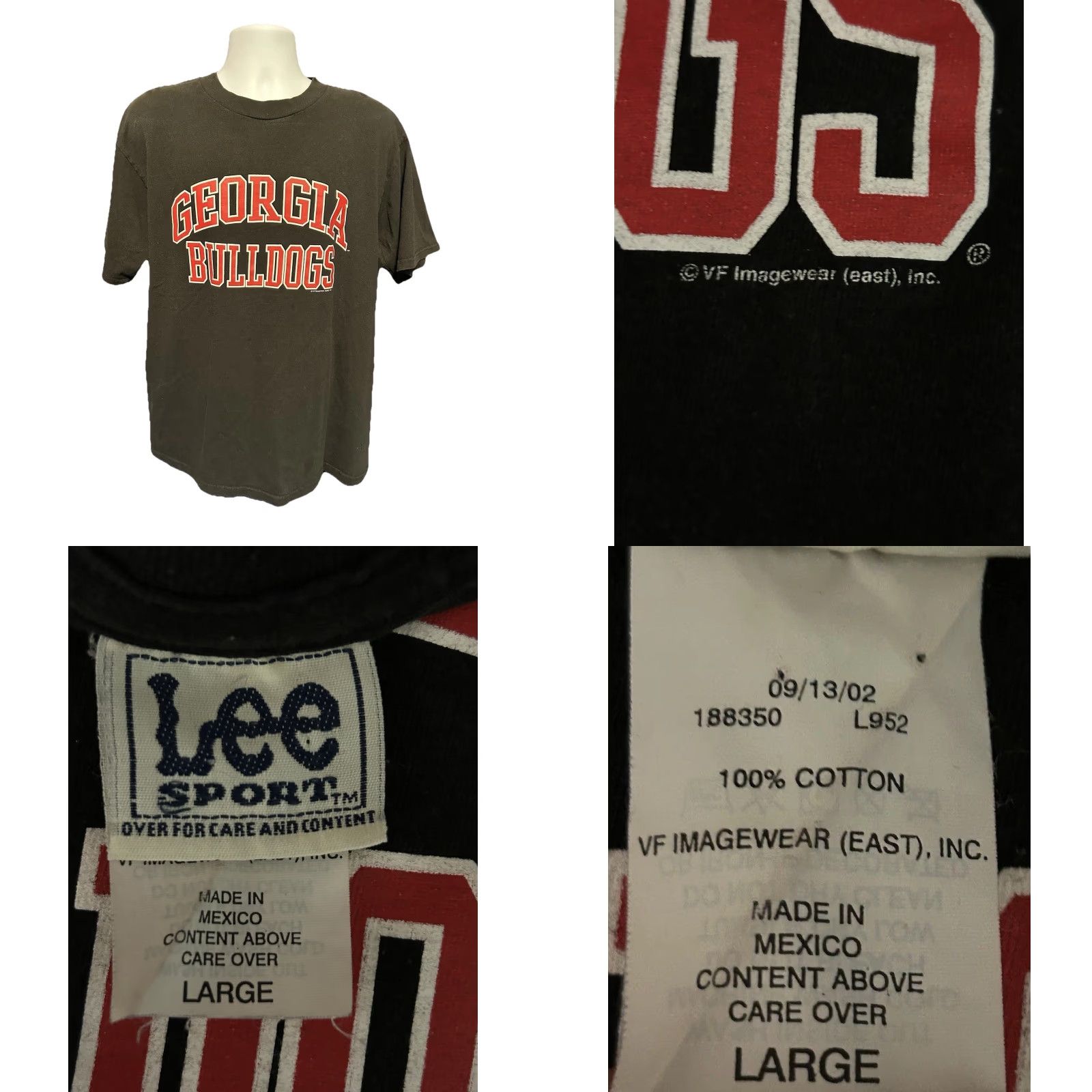 Lee VTG Georgia Bulldogs Shirt Men Large Black Short Sleeve Crew Neck Lee Sport Size US L / EU 52-54 / 3 - 8 Thumbnail