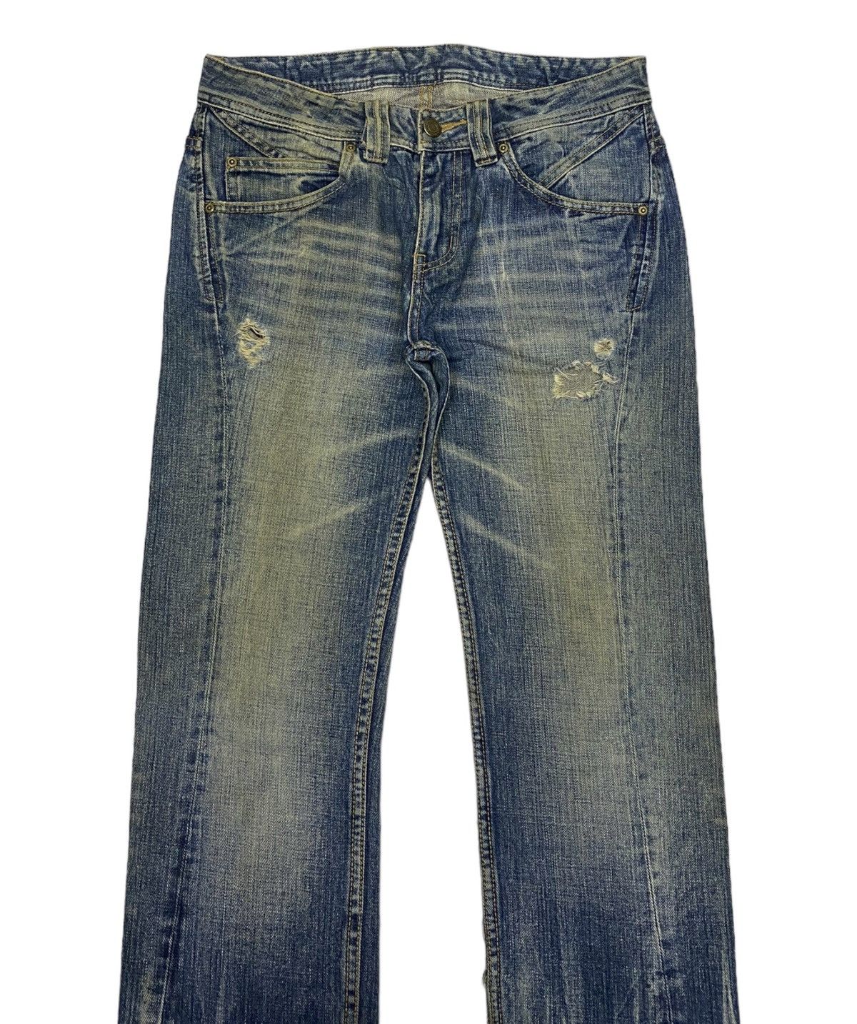 Hysteric Glamour × Le Grande Bleu (L.G.B.) × Tornado Mart 🔥RATTLE TRAP LIGHTENING DISTRESS DENIM JEANS Size US 32 / EU 48 - 3 Thumbnail