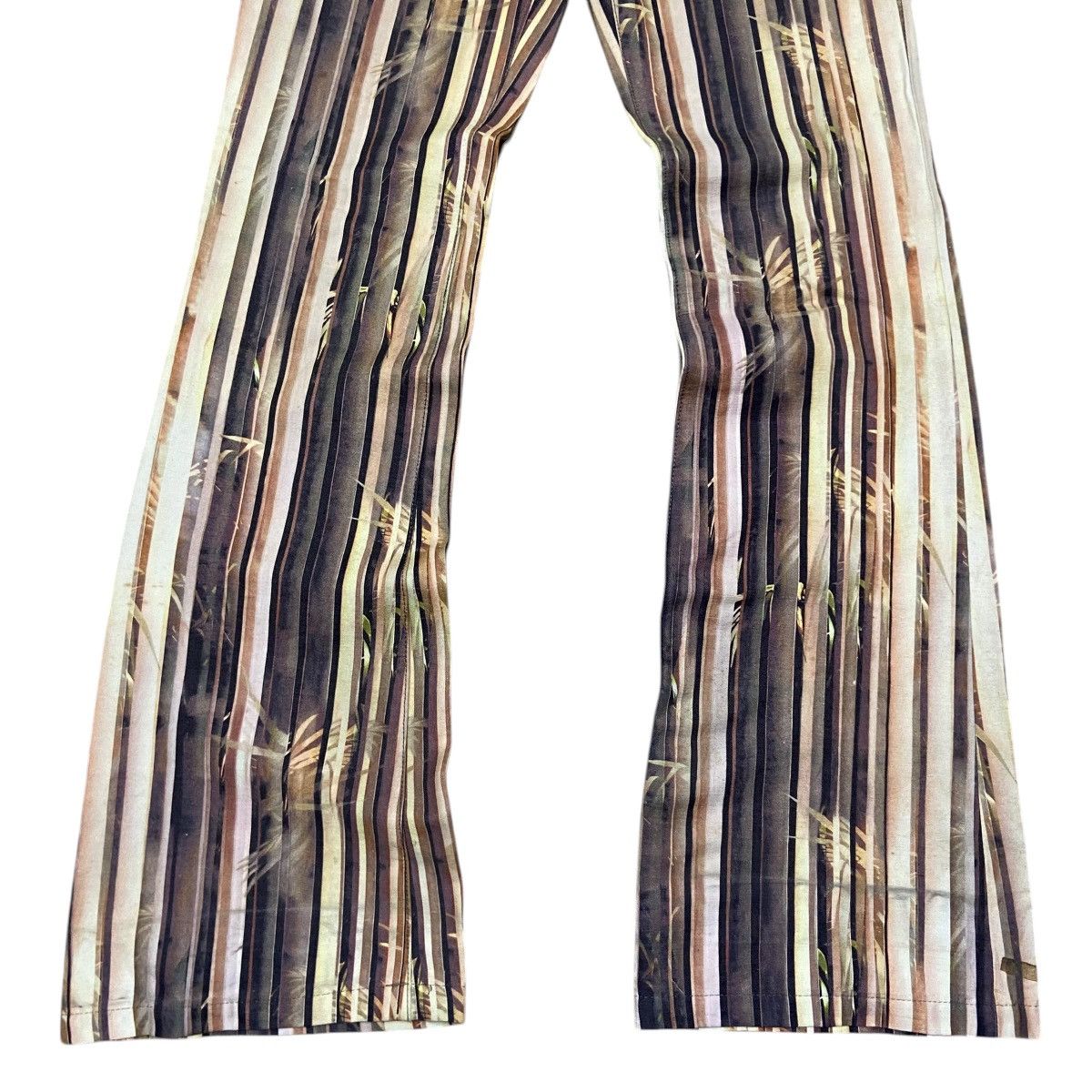 Tornado Mart Tornado Mart Leaves Bamboo Striped Pattern Flared Pants Size US 29 - 3 Thumbnail