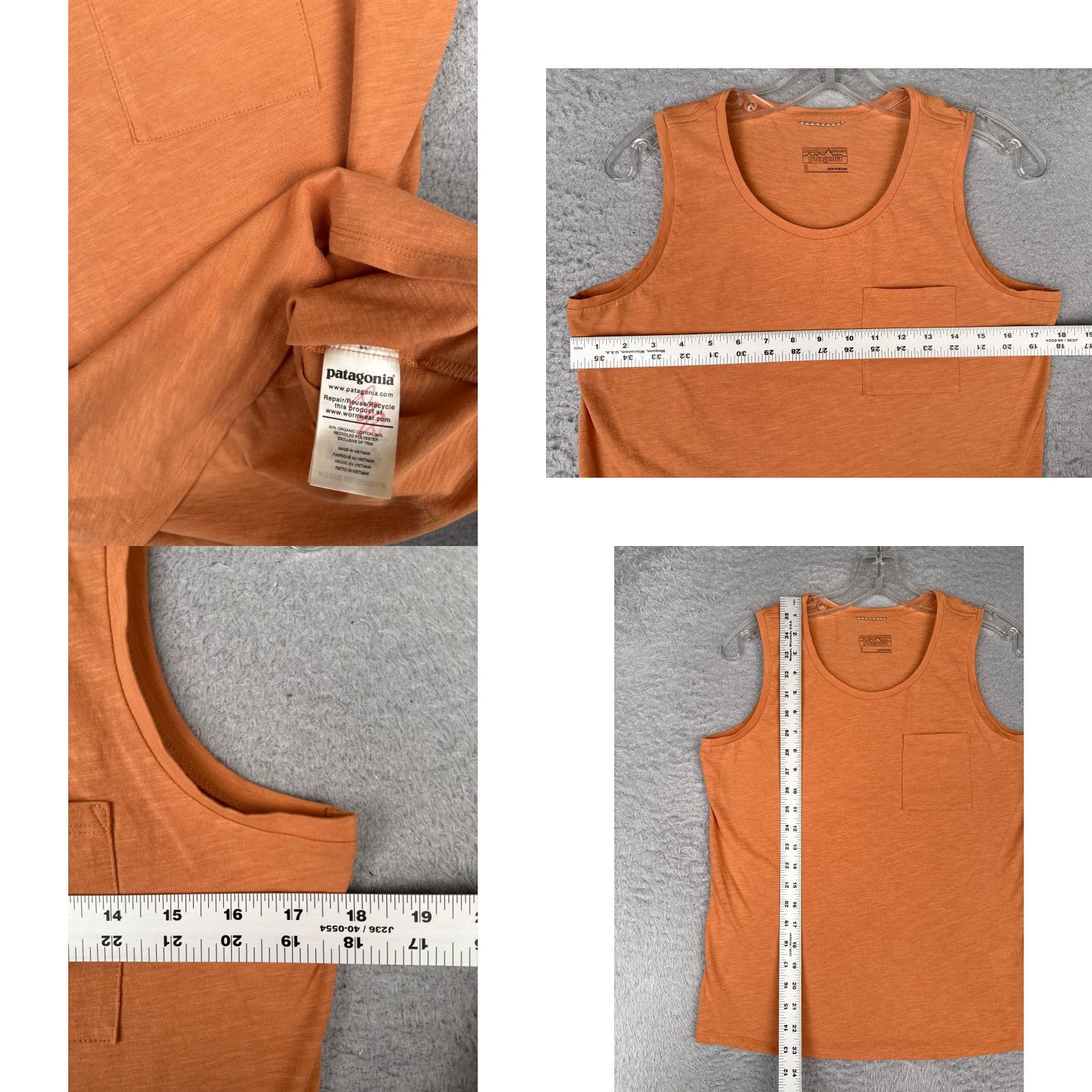 Patagonia Patagonia Shirt Women Small Orange Tank Sleeveless Cotton Blend Pocket READ Size S / US 4 / IT 40 - 8 Thumbnail