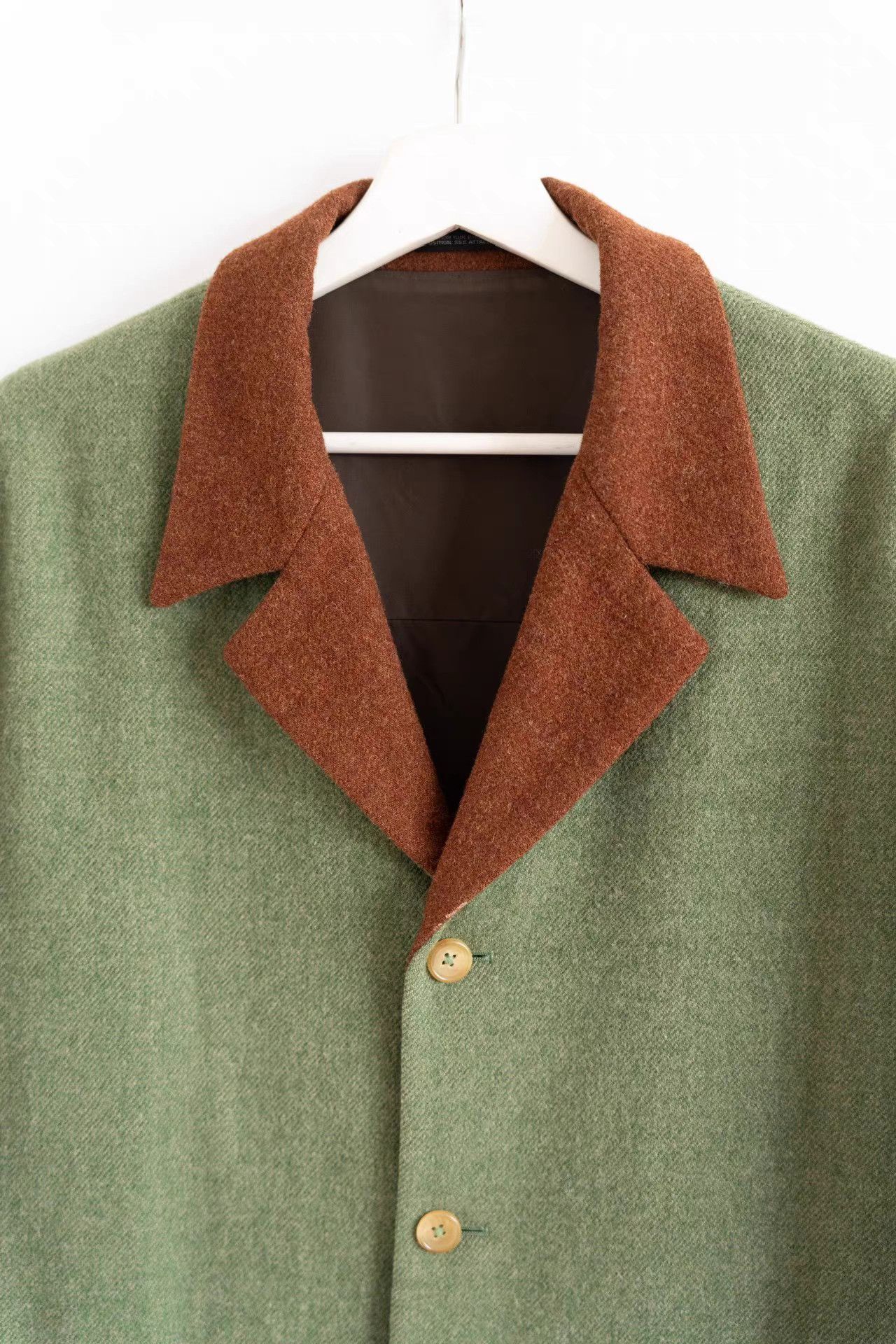 Yohji Yamamoto Yohji Yamamoto 90aw Brown & Green Color-Block Blazer K4 Size US M / EU 48-50 / 2 - 4 Thumbnail