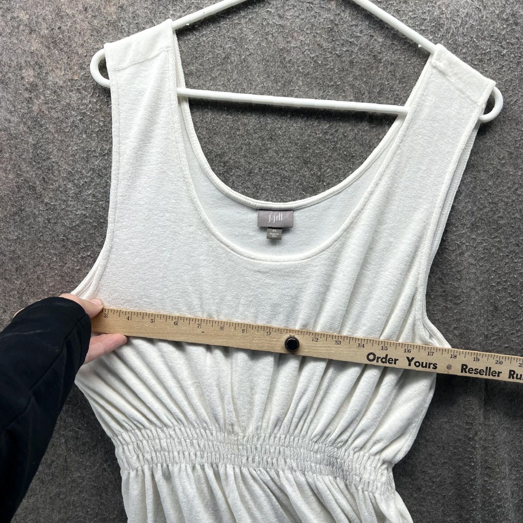 J. Jill J. Jill Dress Womens XL White Scoop Neck Sleeveless Elastic Waist Tank Mini Size XL / US 12-14 / IT 48-50 - 6 Thumbnail